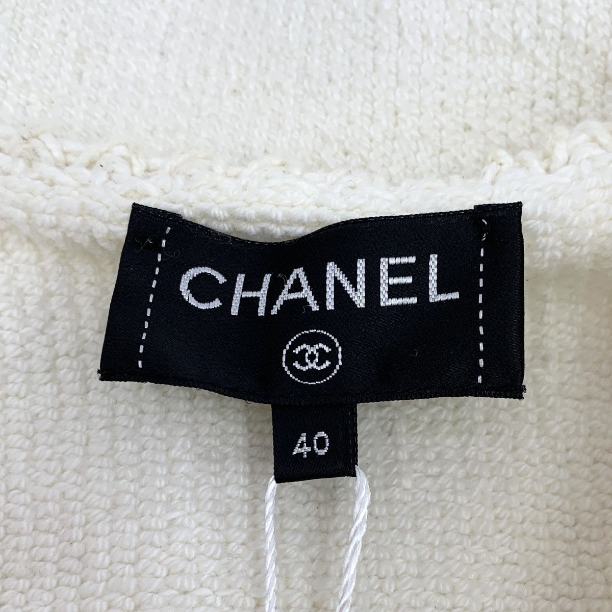 Chanel Chanel Beige Cotton V-Neck Long Sleeve Tassel Knit Dress Size M / US 6-8 / IT 42-44 - 7 Thumbnail