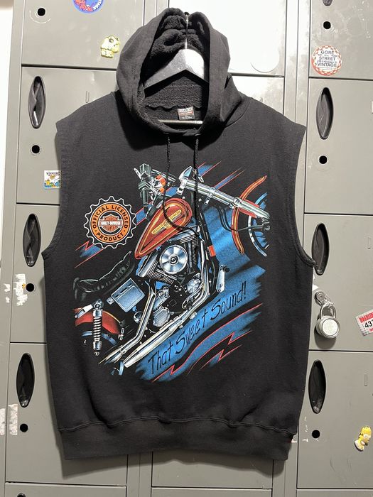 Harley davidson sleeveless store hoodie