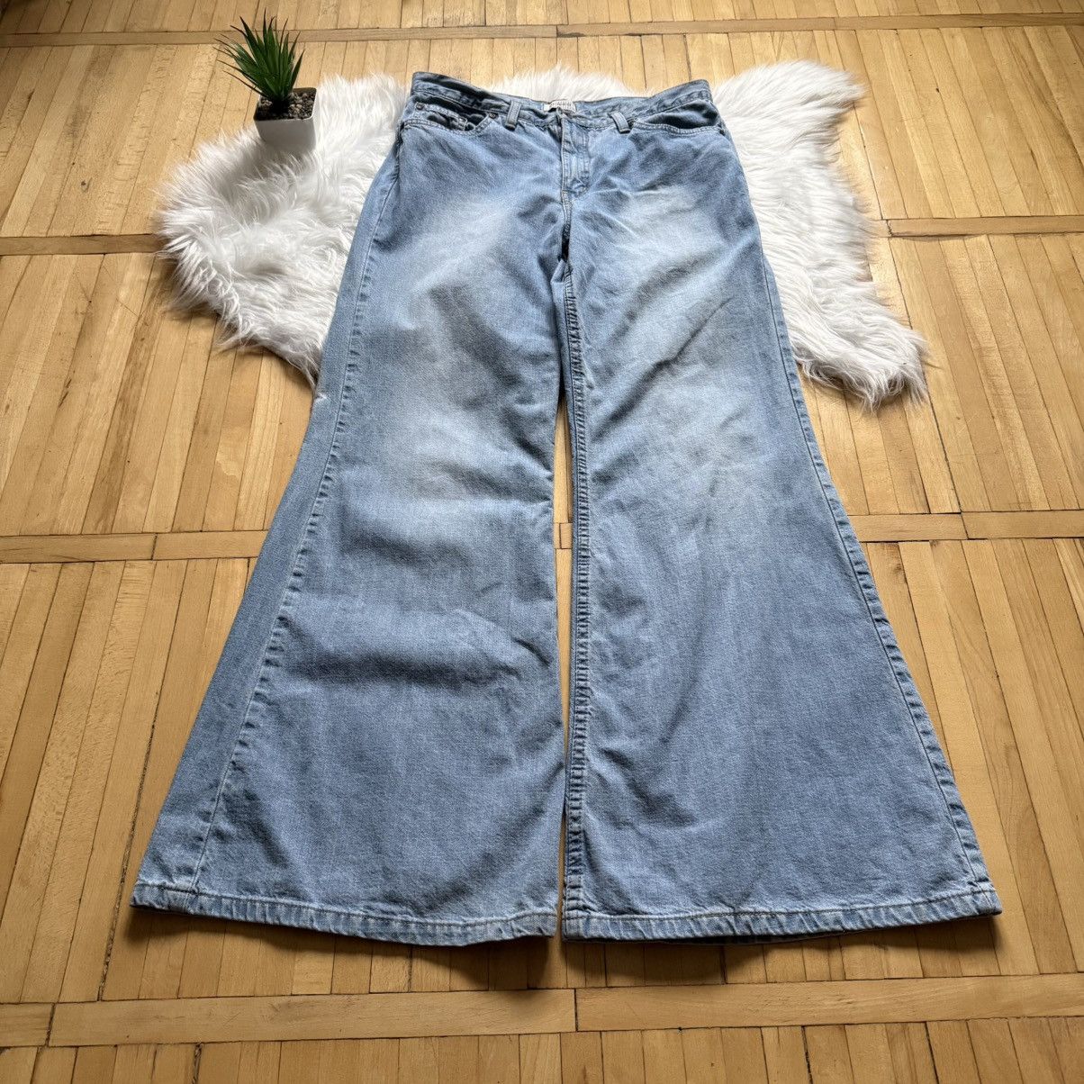 If Six Was Nine 📌 Vintage Y2K M.O.T.O Extra Flared Washed LGB Jeans Size 27" / US 4 / IT 40 - 8 Thumbnail