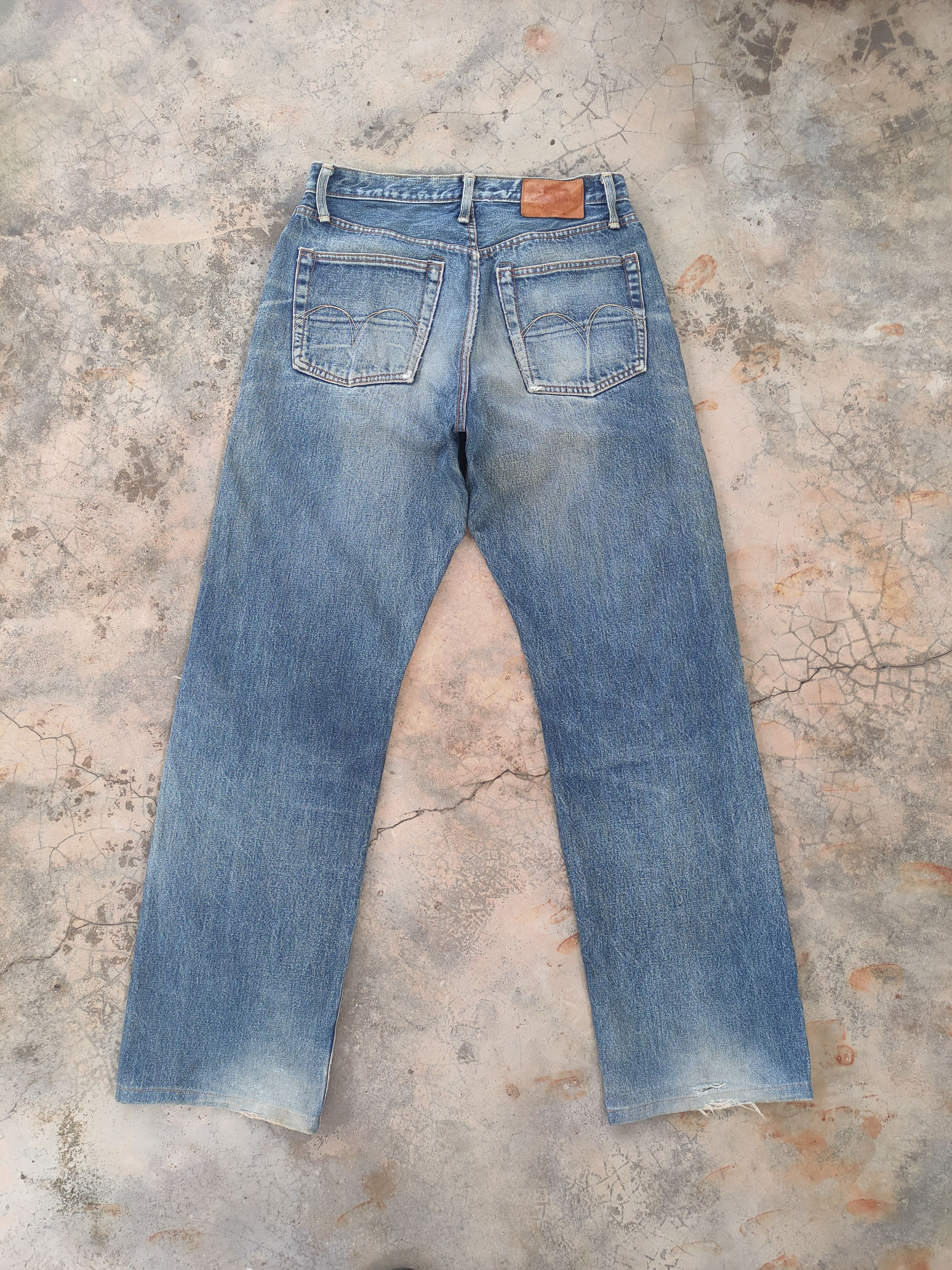 Japan Blue W30 VINTAGE BLUE WAY SELVEGE RIPPED JEANS DENIM PANTS Size US 30 / EU 46 - 8 Thumbnail