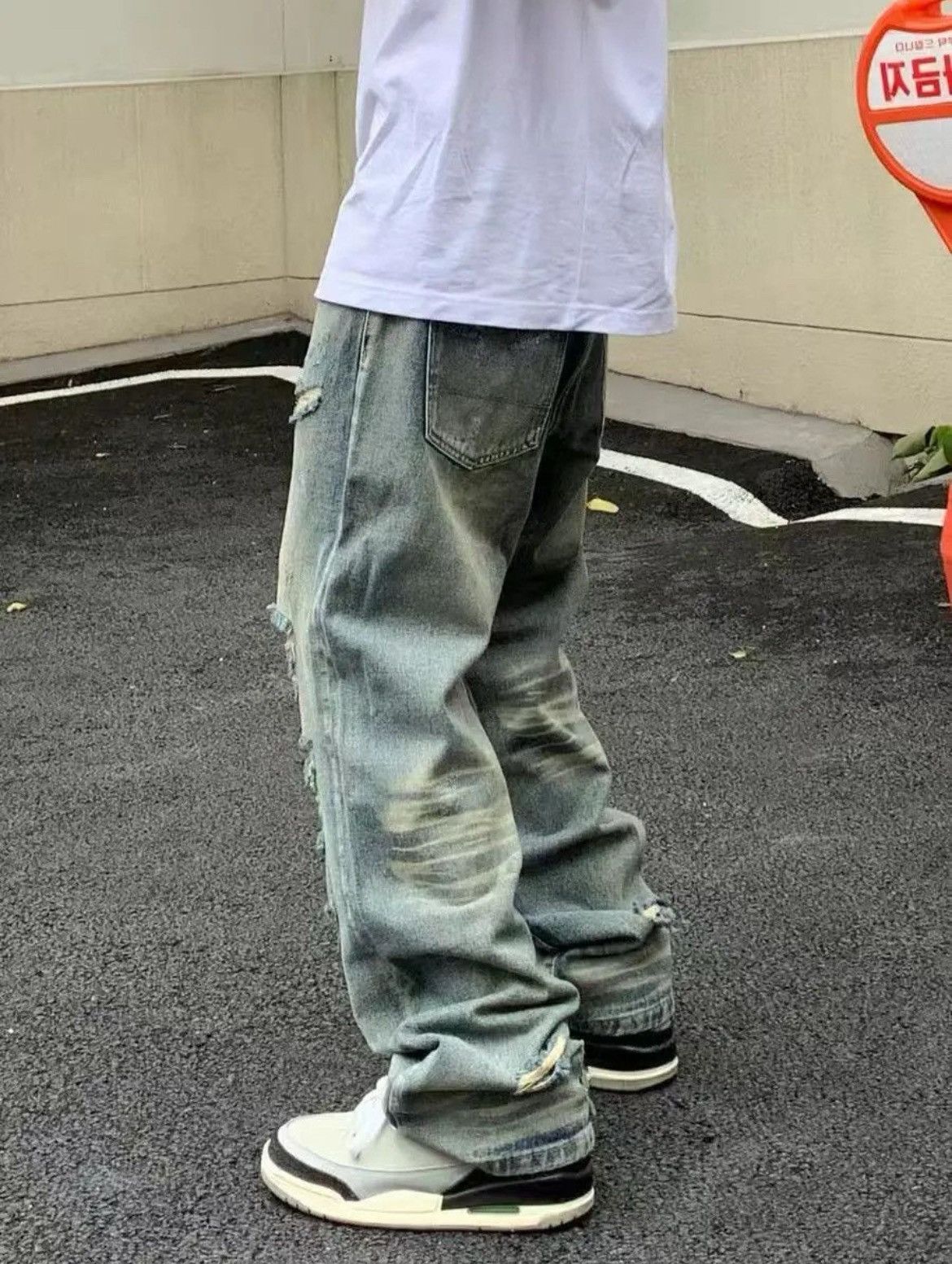 Japanese Brand × Jean Ripped washed vintage casual baggy jeans Size US 31 - 2 Thumbnail