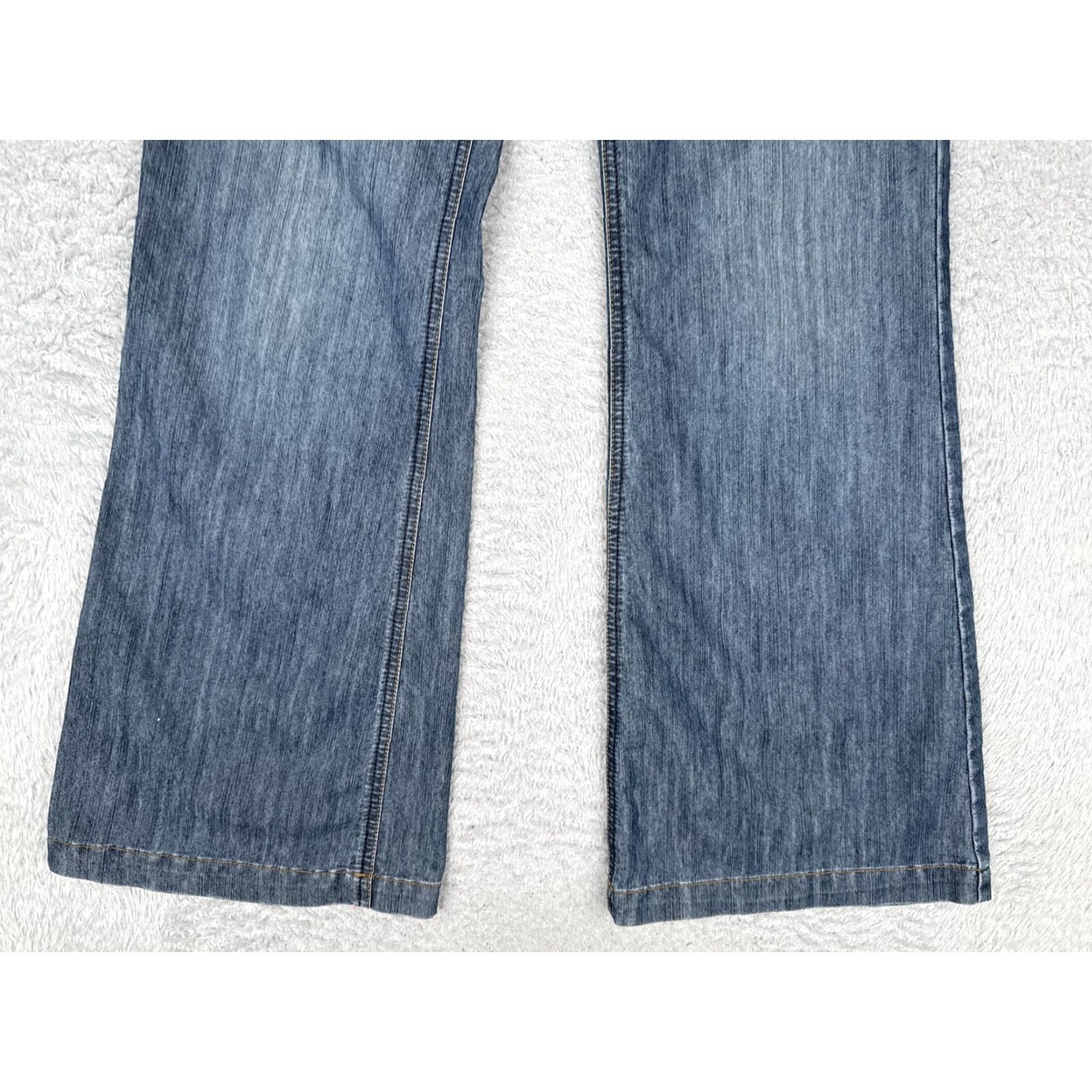 Denime Beau Jeans Womens 8 Wide-Leg Denim Blue Medium Wash Mid Rise Relaxed Stretch 28x32 Jeans Size 30" / US 8 / IT 44 - 2 Thumbnail