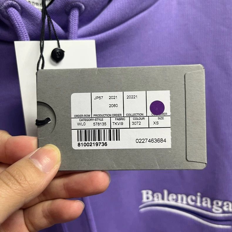 Balenciaga Balenciaga Purple Embroidered Logo Hoodie-2506 Size US XS / EU 42 / 0 - 4 Thumbnail