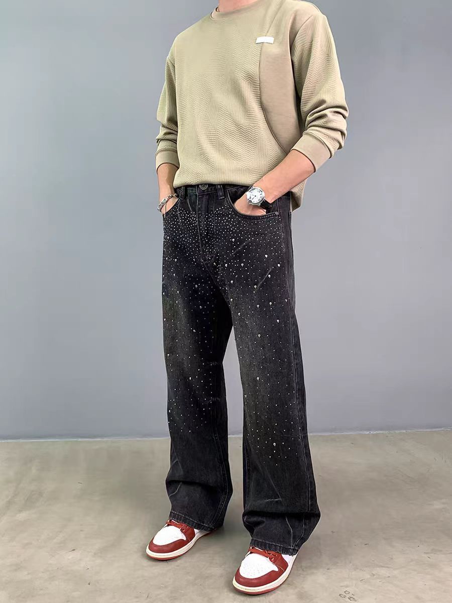Japanese Brand × Vintage Black Spot Design Loose Casual Vintage Jeans Size US 34 / EU 50 - 2 Thumbnail