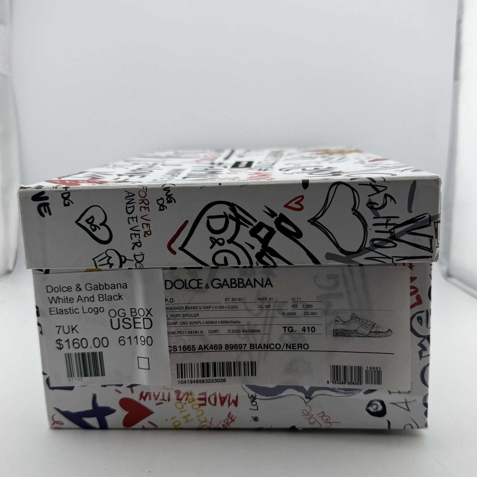 Dolce & Gabbana Dolce & Gabbana White and Black Sneakers 7UK Used with Box Size US 8 / EU 41 - 8 Thumbnail