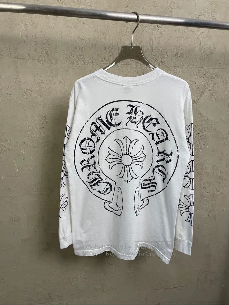 Chrome Hearts CHROME HEARTS Size M White blue scroll big cross horseshoe Size US M / EU 48-50 / 2 - 2 Thumbnail