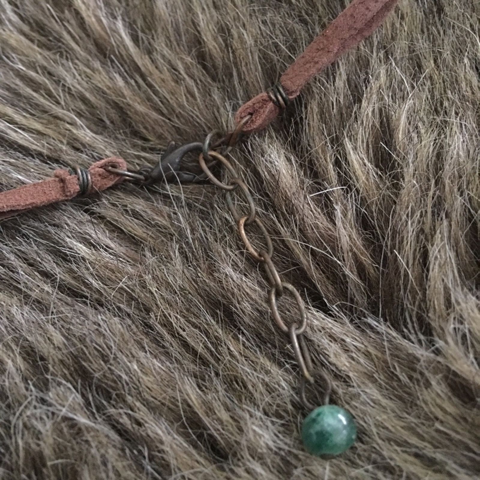 Jewelry Green agate and wood bead choker necklace Size ONE SIZE - 7 Thumbnail