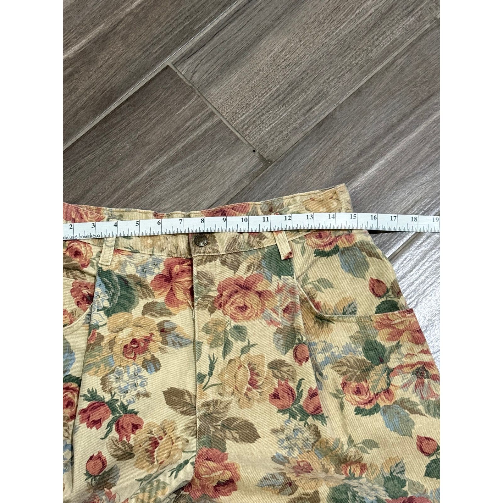 Vintage Vintage 80s 90s Floral Pleated Cotton Woman's Pants Size 14 Size 36" / US 14 / IT 50 - 4 Thumbnail