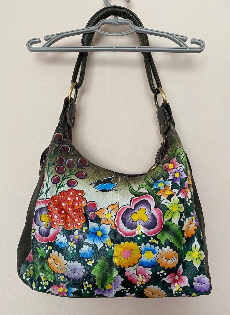 Designer 🔥 MODAPELLE Genuine Leather Floral Peacock Shoulder Bag Size ONE SIZE - 10 Thumbnail