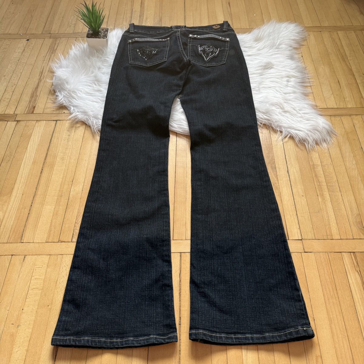 If Six Was Nine 📌 Vintage Jane Norman Y2K Crazy Flare Low Rise Jeans Size 36" / US 14 / IT 50 - 7 Thumbnail
