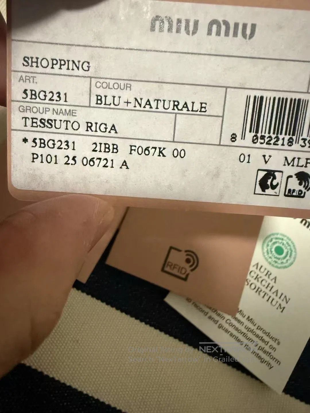 Miu Miu MIU MIU Ivy Stripe Canvas Tote Bag. Size ONE SIZE - 4 Thumbnail