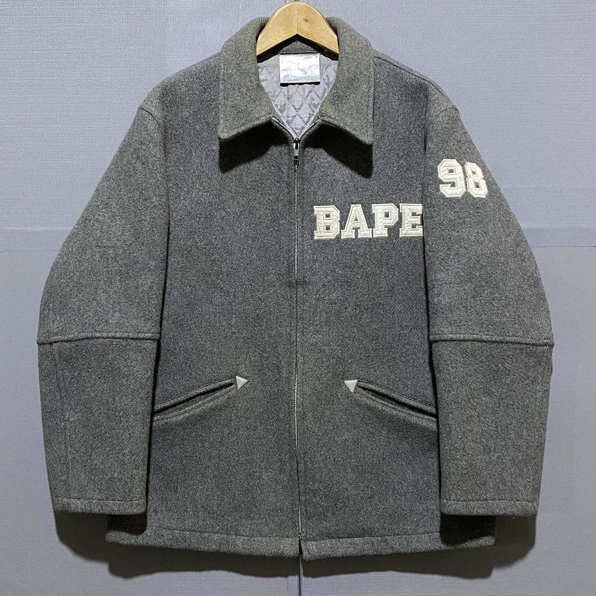 Bape Vintage 90's Bape 'Busyworks' Melton Wool Jacket Size US M / EU 48-50 / 2 - 1 Thumbnail