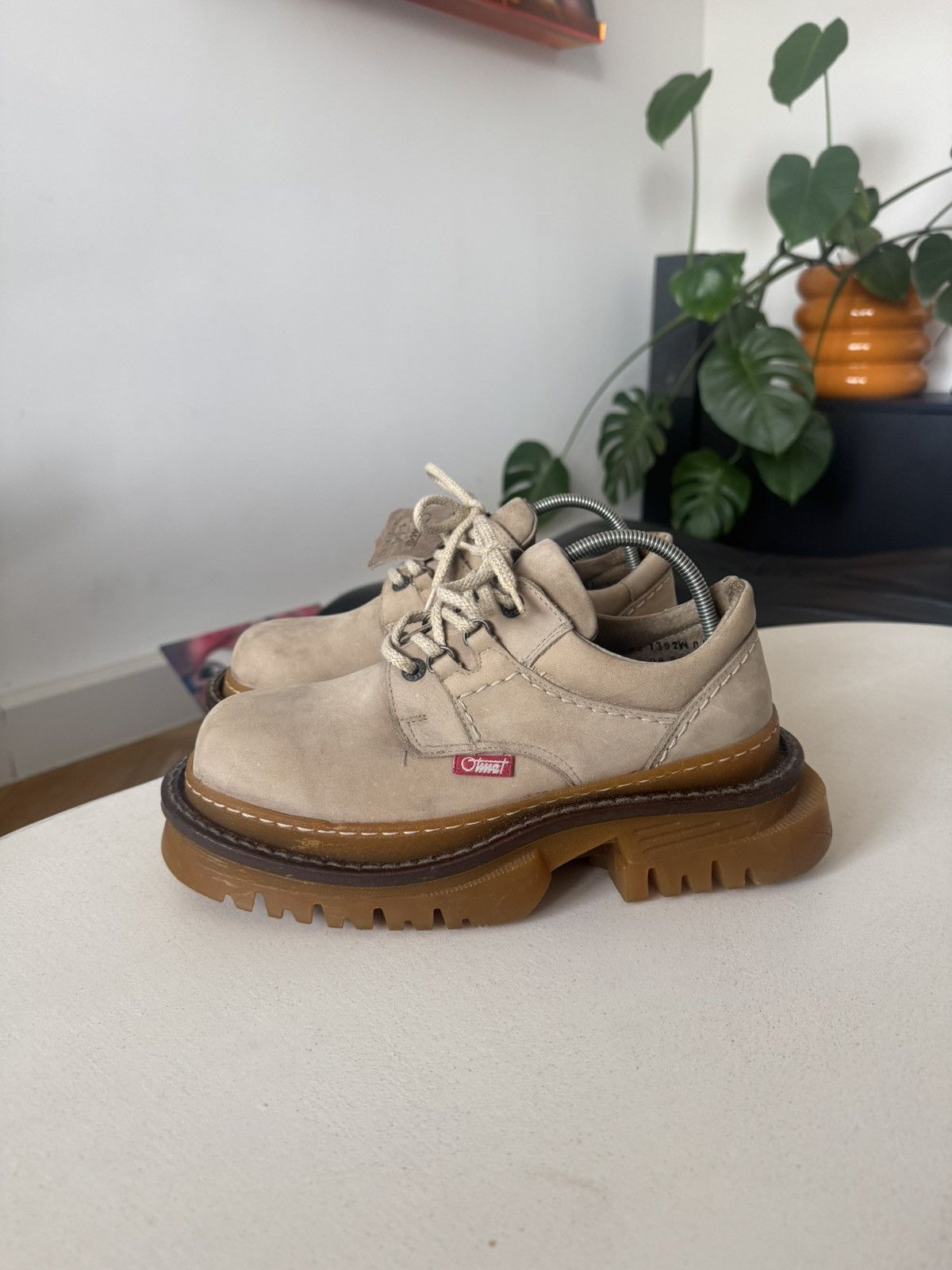 Leather Rare Vintage Avant Garde Platform Derby Leather Boots Suede Size US 6.5 / EU 39-40 - 4 Thumbnail