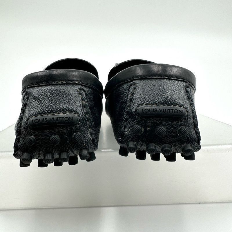Louis Vuitton Black Leather Slip-On Casual Shoes -