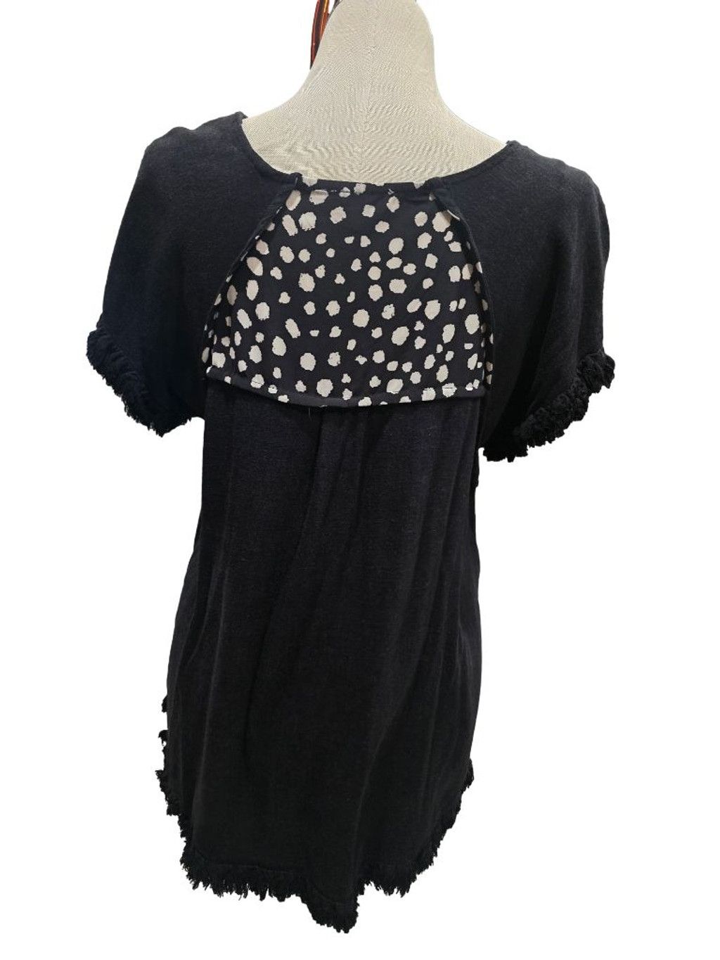 Other Umgee Black & White Polka Dot Tunic Top with Fringe Trim L Size L / US 10 / IT 46 - 4 Thumbnail