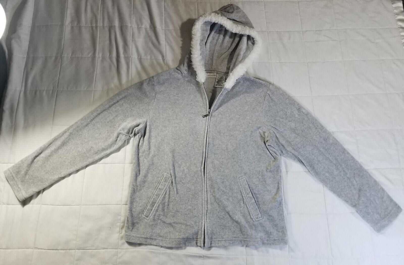 Designer White Stag Medium 8/10 Gray Fur Lined Hood Zip Up Jacket Size M / US 6-8 / IT 42-44 - 1 Thumbnail