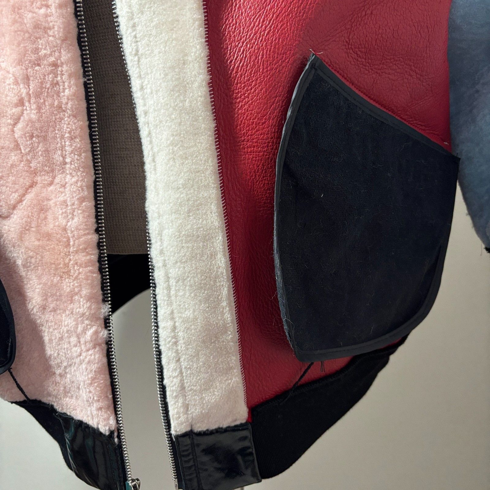 Other Rare Patchwork Shearling Jacket Bomber One Size Fits All NEW Size M / US 6-8 / IT 42-44 - 18 Thumbnail