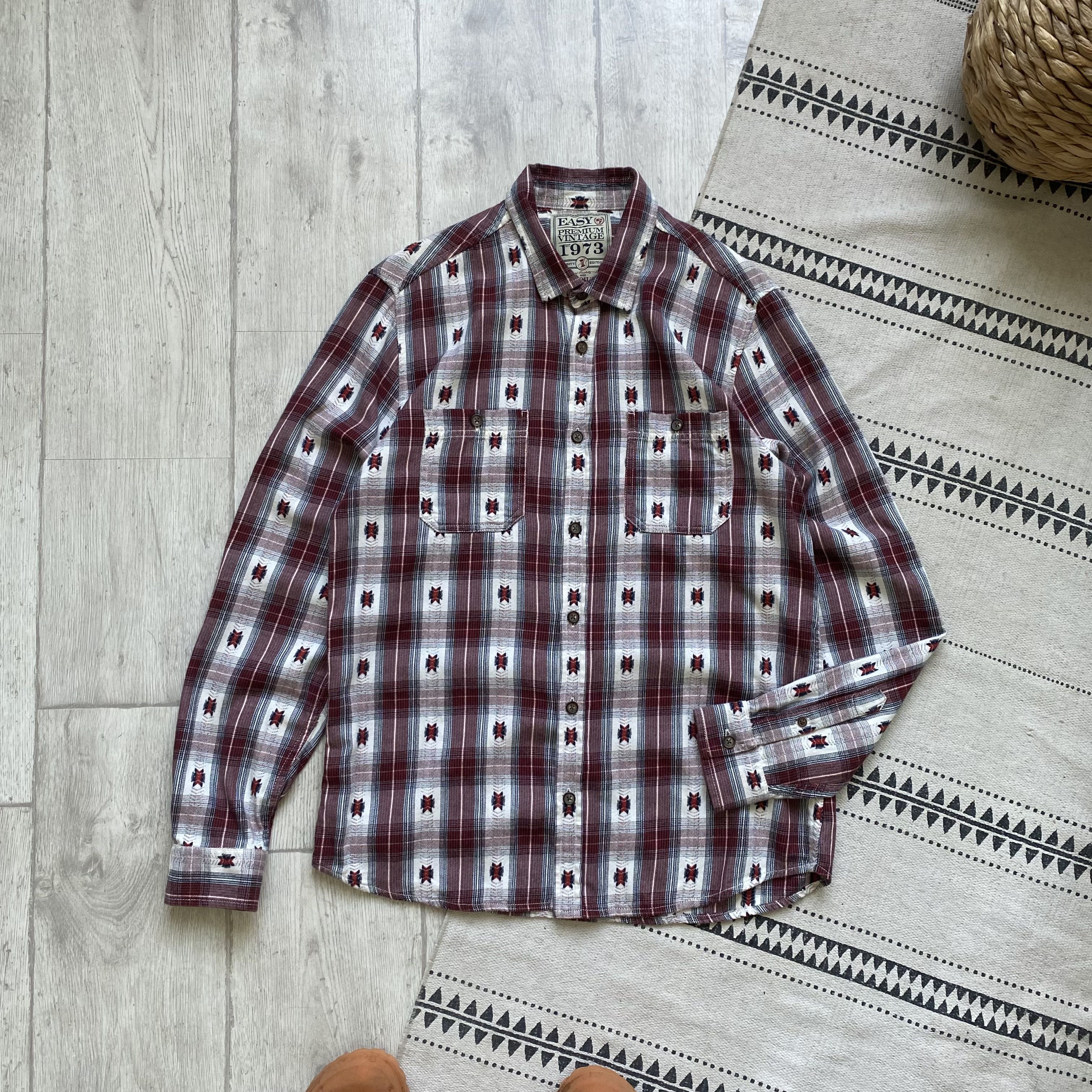 Cowboy Equipment 👔 Vintage 2000s Flannel Cowboy Western shirt Lee Wrangler Size US M / EU 48-50 / 2 - 7 Thumbnail
