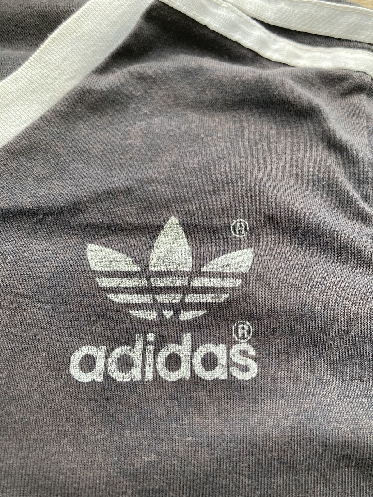 Vintage Vintage 80s Adidas Trefoil Logo V-neck T shirt Size US M / EU 48-50 / 2 - 4 Thumbnail