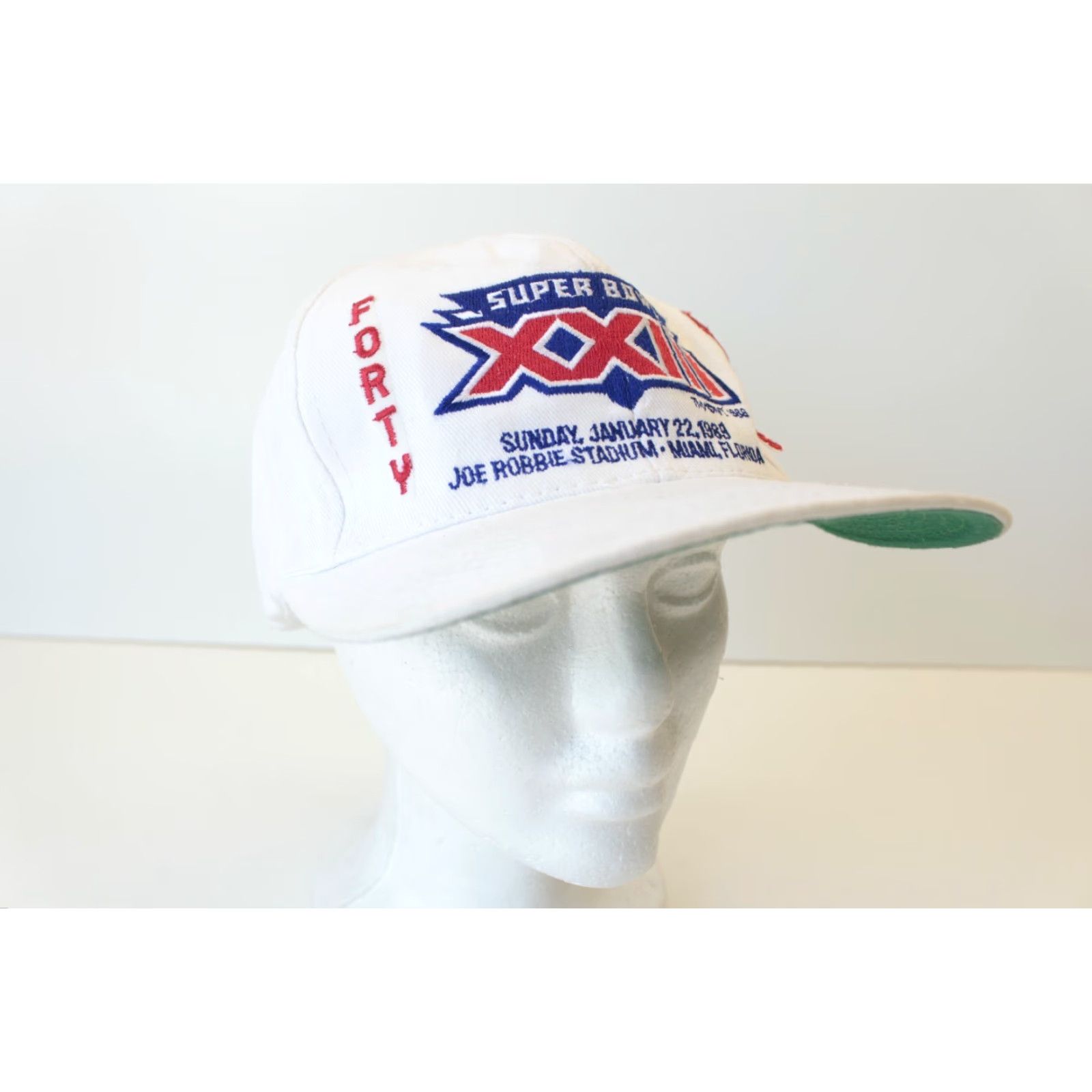 NFL VINTAGE NFL Hat Main Selling Point: Super Bowl XXIII Snapback White 1989 Forty Niners 49ers Adjustable Unisex Adults Mens Womens Boys Girls Miami FL Size ONE SIZE - 2 Thumbnail