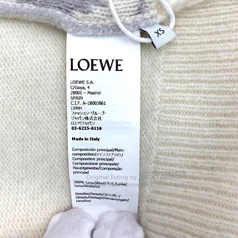 Loewe Loewe Beige logo flock wool round-neck single-breasted lon Size XS / US 0-2 / IT 36-38 - 6 Thumbnail