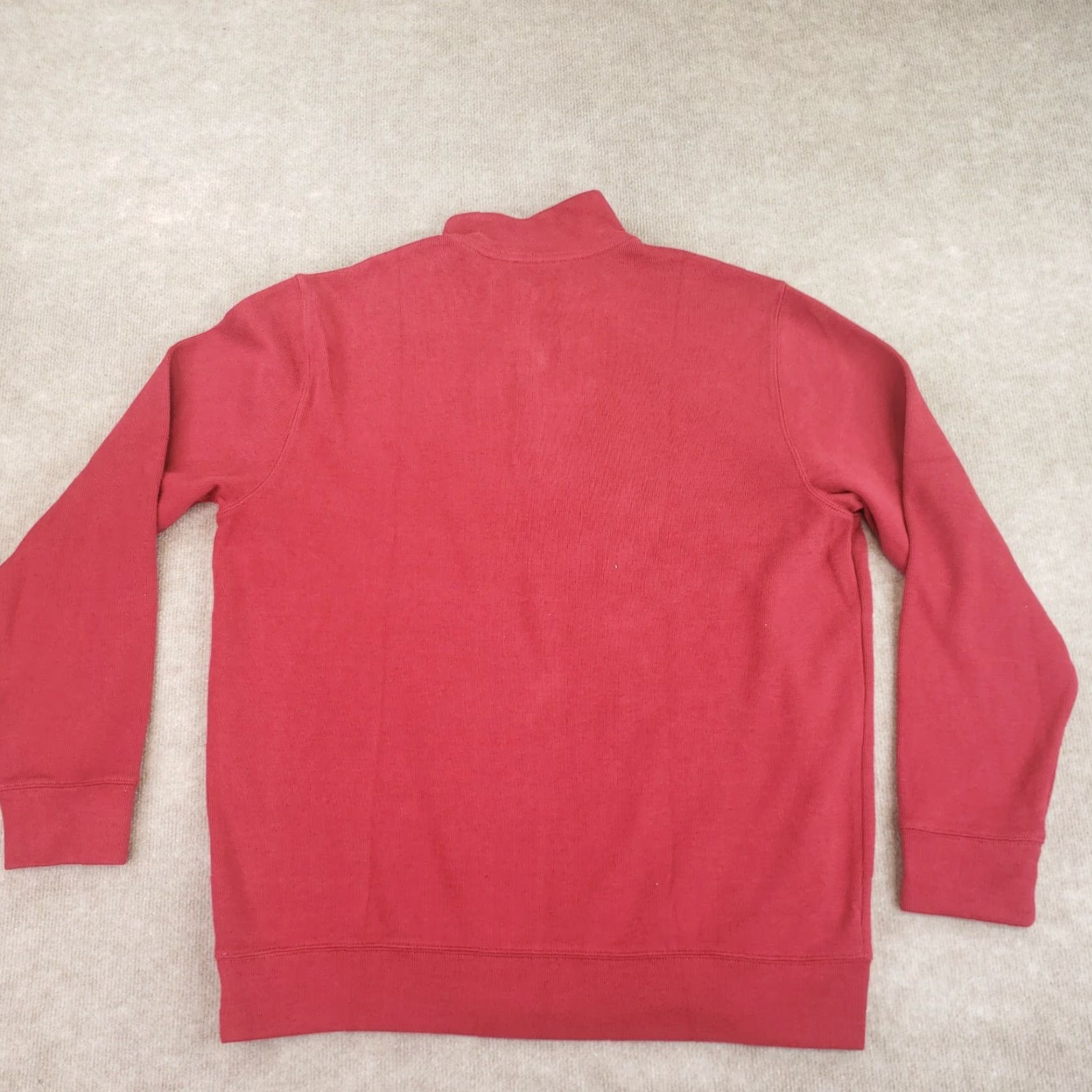 Lands' End Lands End Sweater Mens XL Red 1/4 Zip Long Sleeve Mock Neck Cotton Pullover Size US XL / EU 56 / 4 - 7 Thumbnail