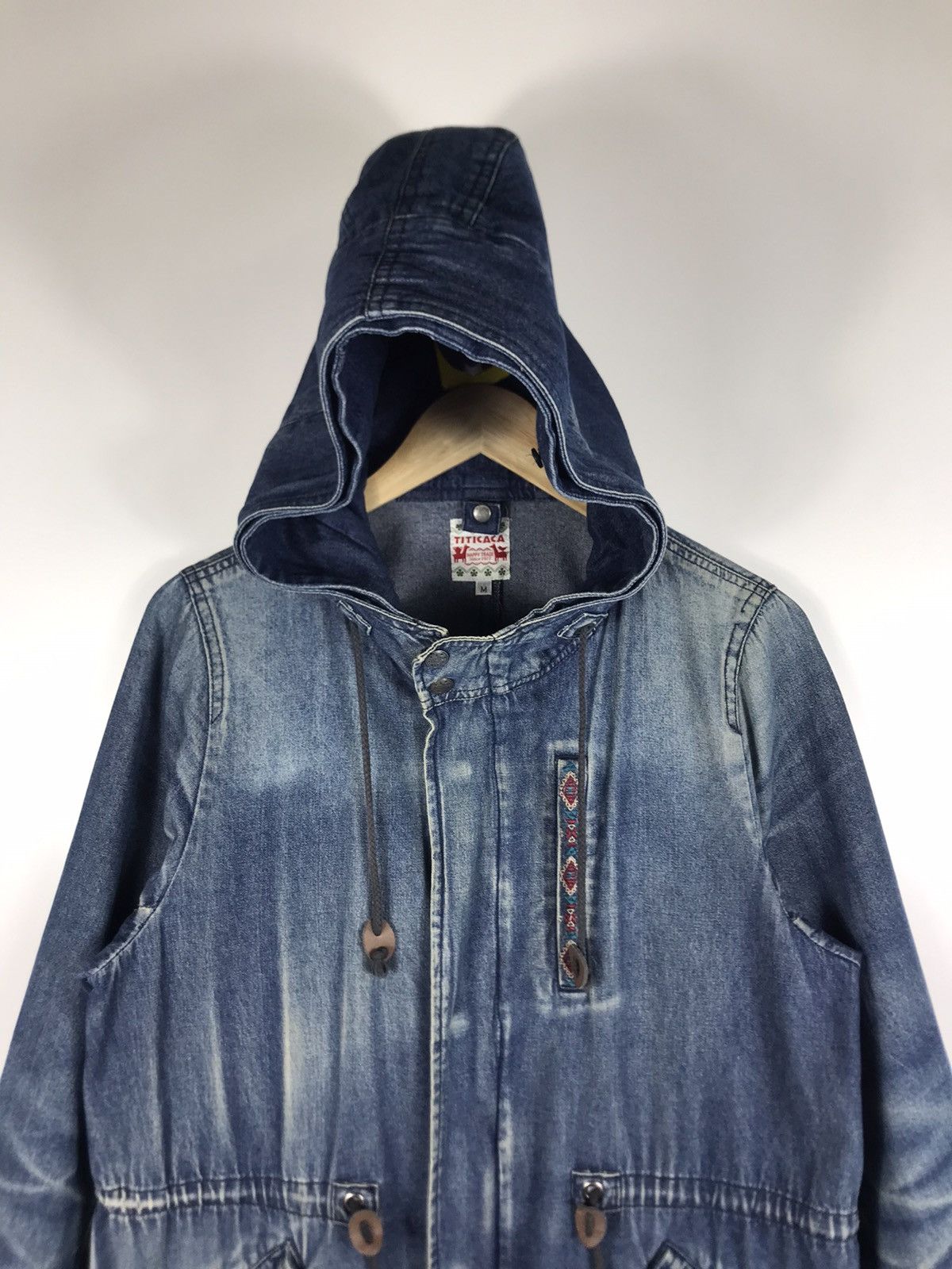Japanese Brand ⚡️Titicaca Vintage Hooded Denim Ripped Parka Jacket Size M / US 6-8 / IT 42-44 - 4 Thumbnail