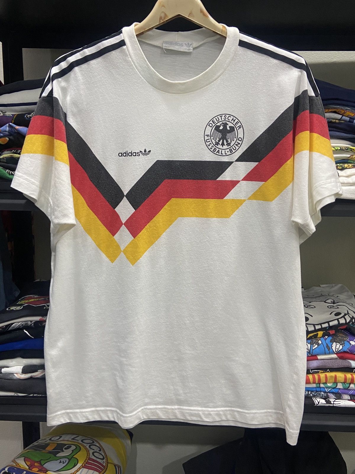 Adidas Vintage 80s 90s GERMANY ADIDAS DEUTSCHER Jersey TShirt Size US XL / EU 56 / 4 - 1 Thumbnail