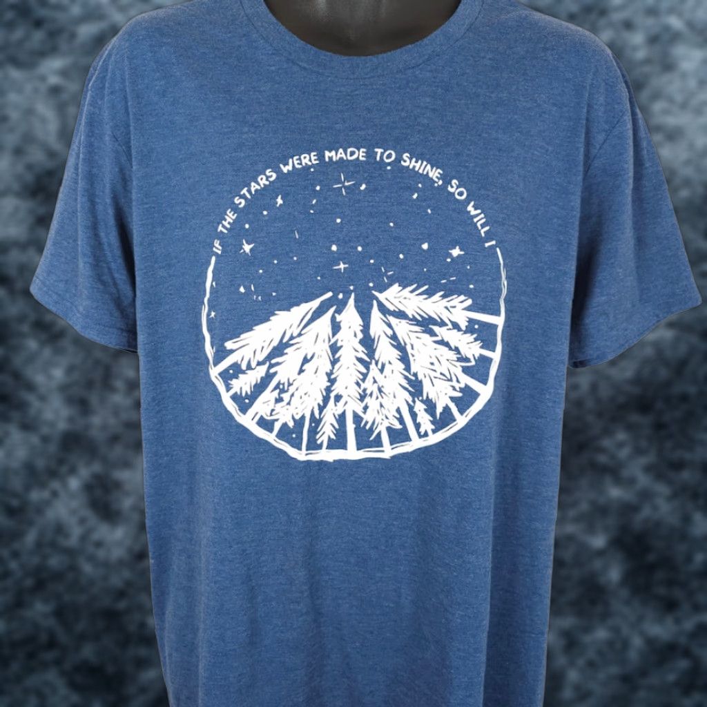 Vintage District Nature T Shirt Mens Large Blue If The Stars Were Made To Shine So Will I Shirts Mens Large Blue Stars 2010s T-Shirt District Mens Blue Stars Size US L / EU 52-54 / 3 - 1 Thumbnail