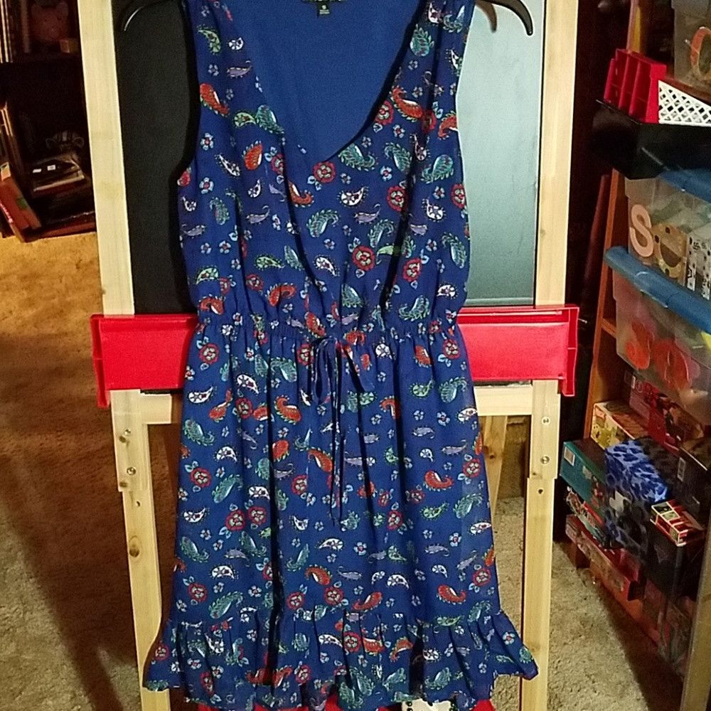 Other BeBop Blue Paisley Ruffle Hem Sleeveless Elastic Size S / US 4 / IT 40 - 1 Thumbnail