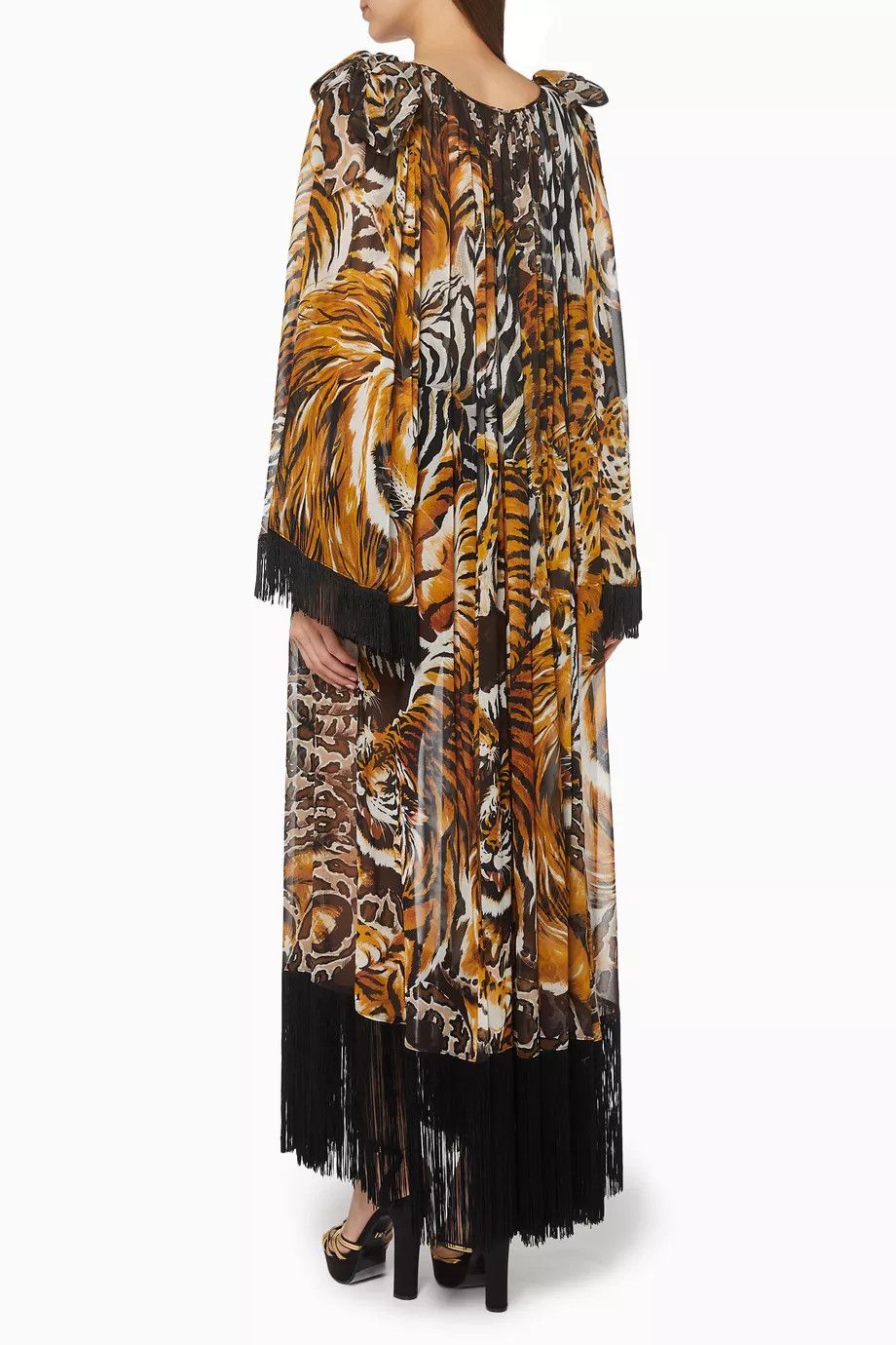 Dolce & Gabbana o1y0825 Tiger-Print Maxi Dress in Multicolor Size S / US 4 / IT 40 - 3 Thumbnail