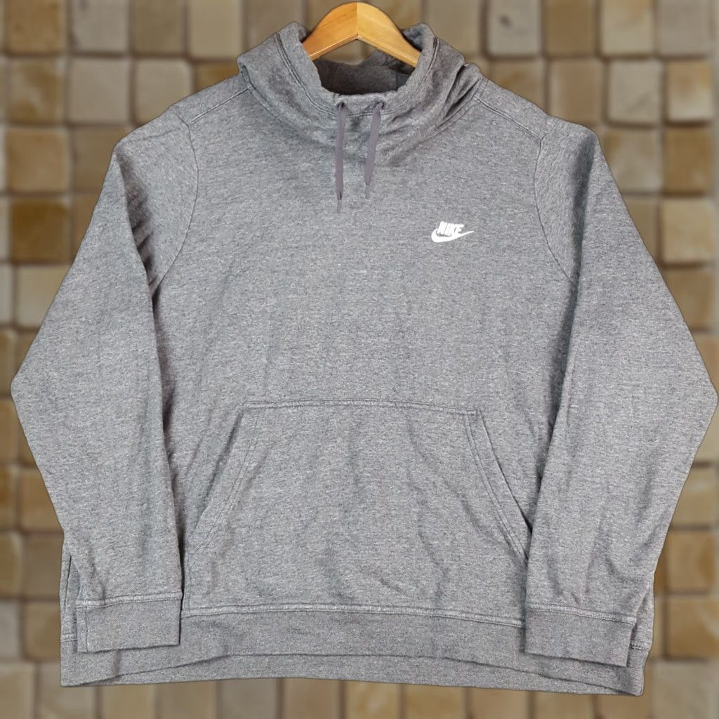Nike VINTAGE Nike Hoodie Swoosh Pullover Big 2X Gray Crewneck Sweatshirt Men Pullover Hooded 90s Y2K College USA Sportswear Graphic Print Fleece Size US XXL / EU 58 / 5 - 1 Thumbnail