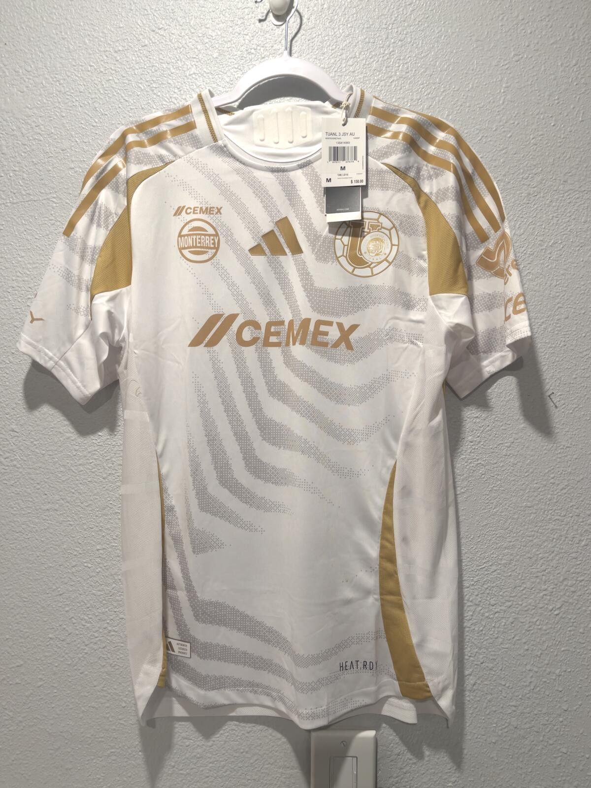 Adidas Adidas TUANL 3 JSY AU White and Gold Soccer Jersey Medium Size US M / EU 48-50 / 2 - 1 Thumbnail