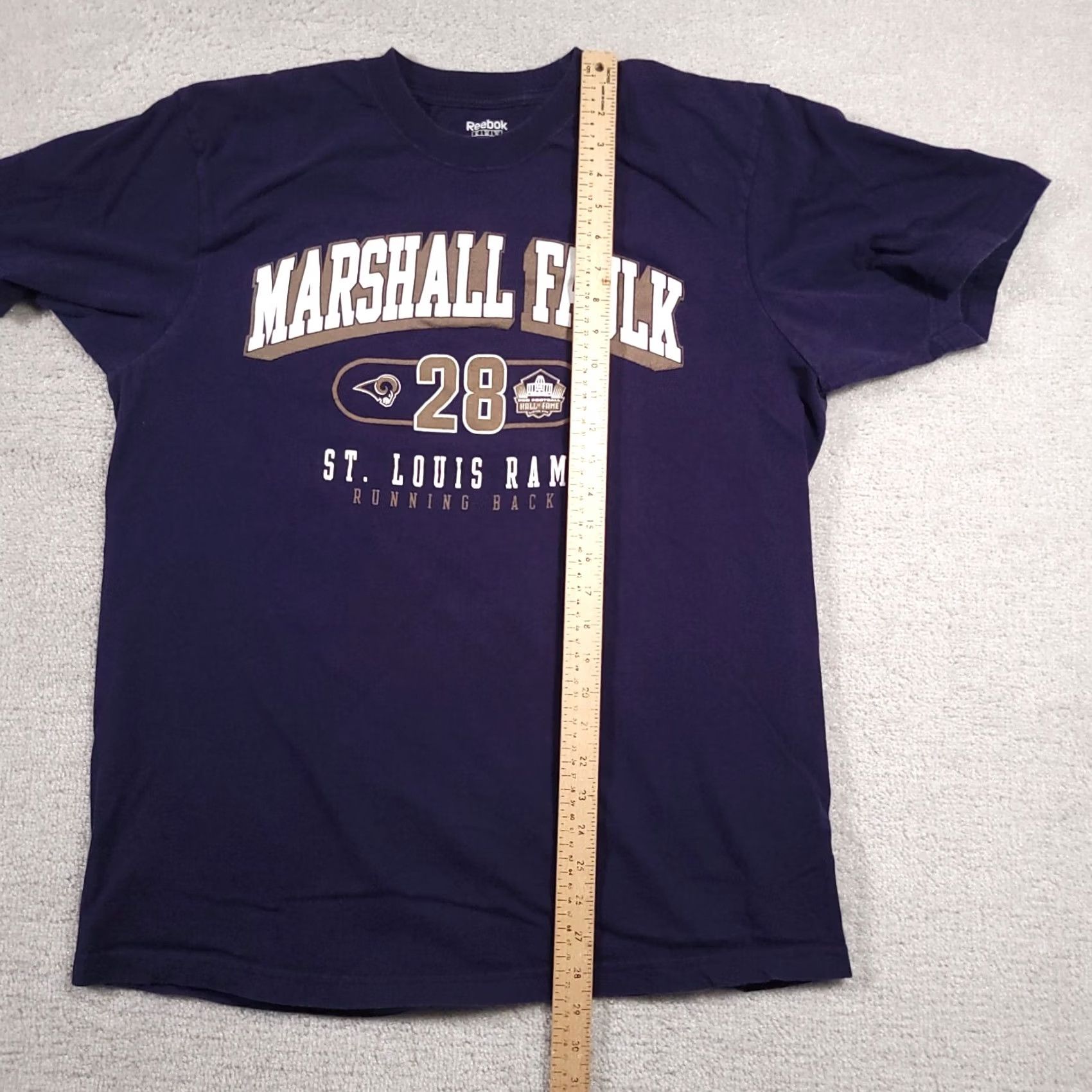 Reebok Reebok NFL Marshall Faulk Hall of Fame Tee Shirt Navy Mens XL #28 STL Rams Size US XL / EU 56 / 4 - 7 Thumbnail