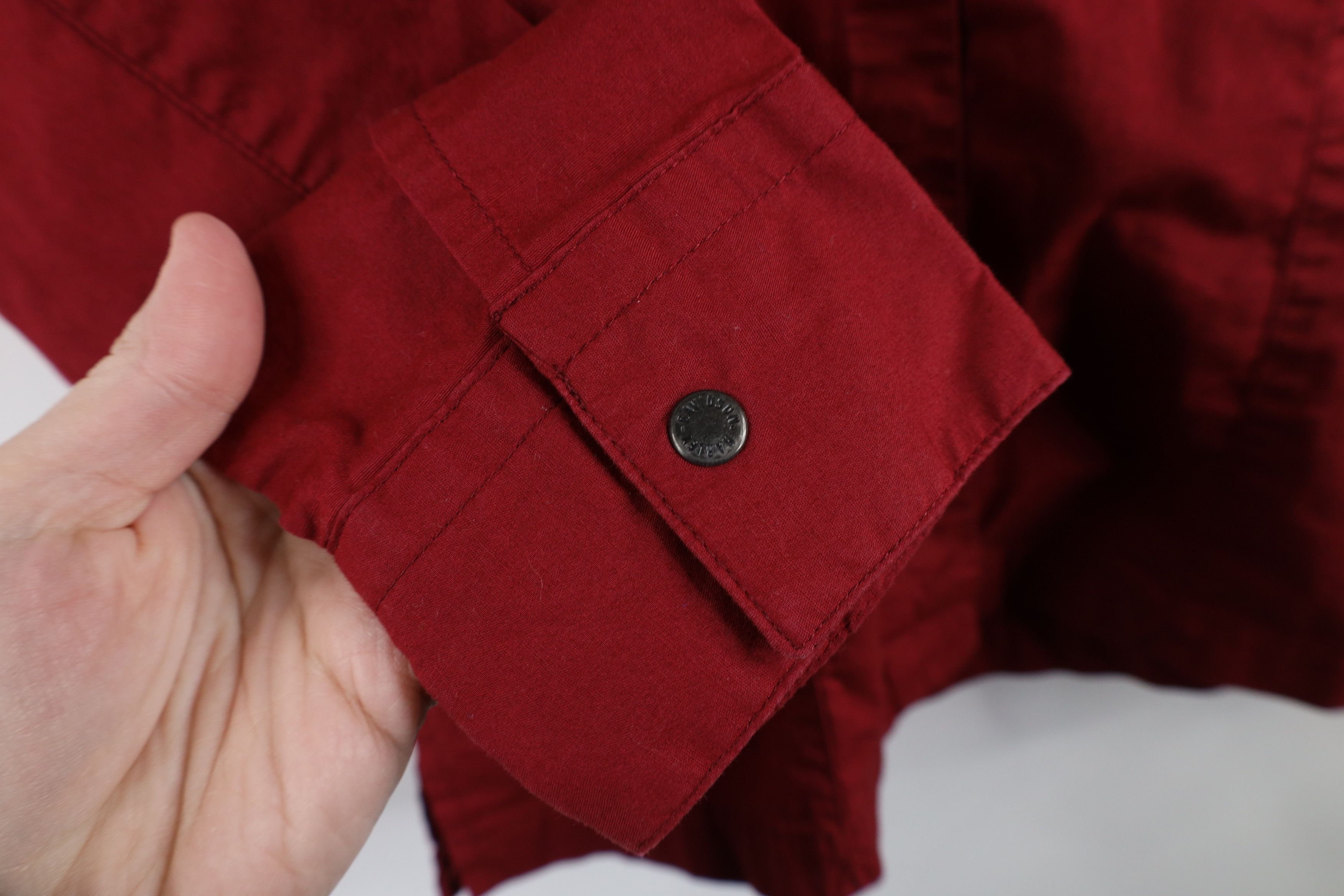 Harley Davidson × Vintage Vintage Harley Davidson Spell Out Collared Button Shirt Red Size S / US 4 / IT 40 - 8 Thumbnail