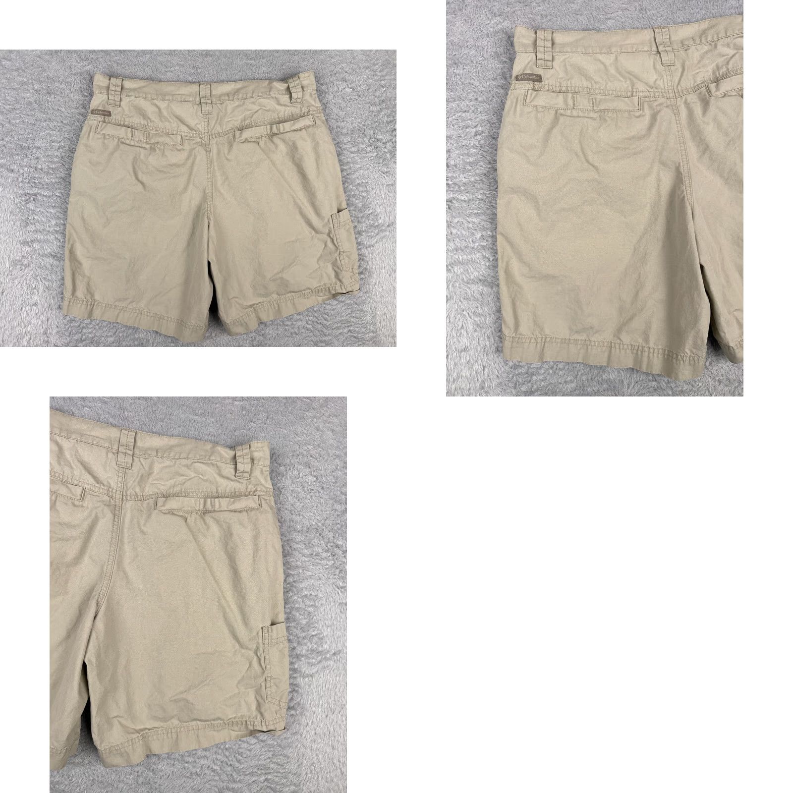 Vintage Columbia Men’s Cargo Shorts Beige 34x8 100% Cotton Chino Flat Front 8 Inseam Regular Rise Zip Pocket Logo Casual Summer Spring Fall Winter Vintage: No Size US 34 / EU 50 - 9 Thumbnail