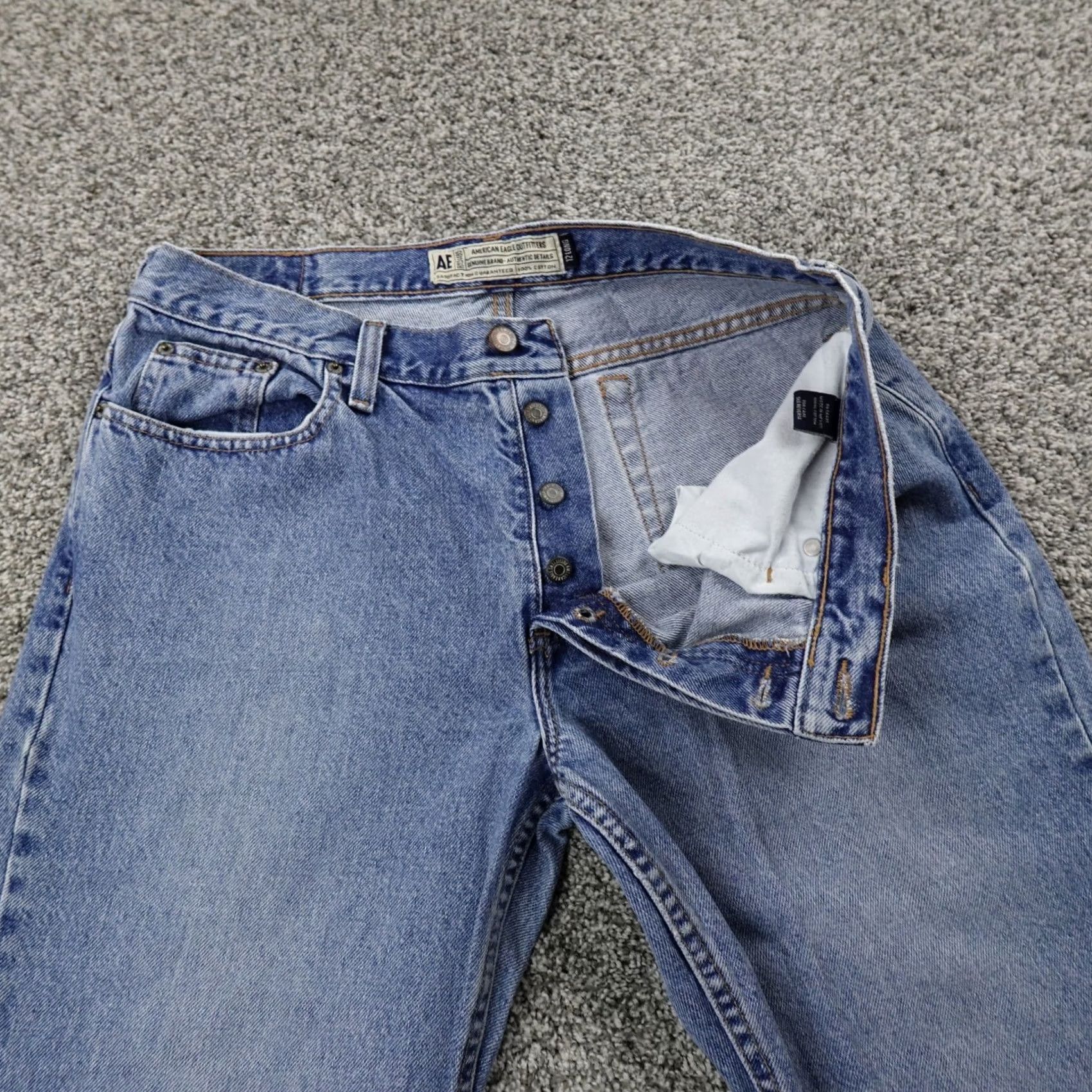 American Eagle Outfitters VTG American Eagle Jeans Womens 12 Dark Blue Denim High Rise Boot 90s Y2K Jeans Womens 12 Tall Blue 5-Pocket Design Mens? Size 34" / US 12 / IT 48 - 7 Thumbnail