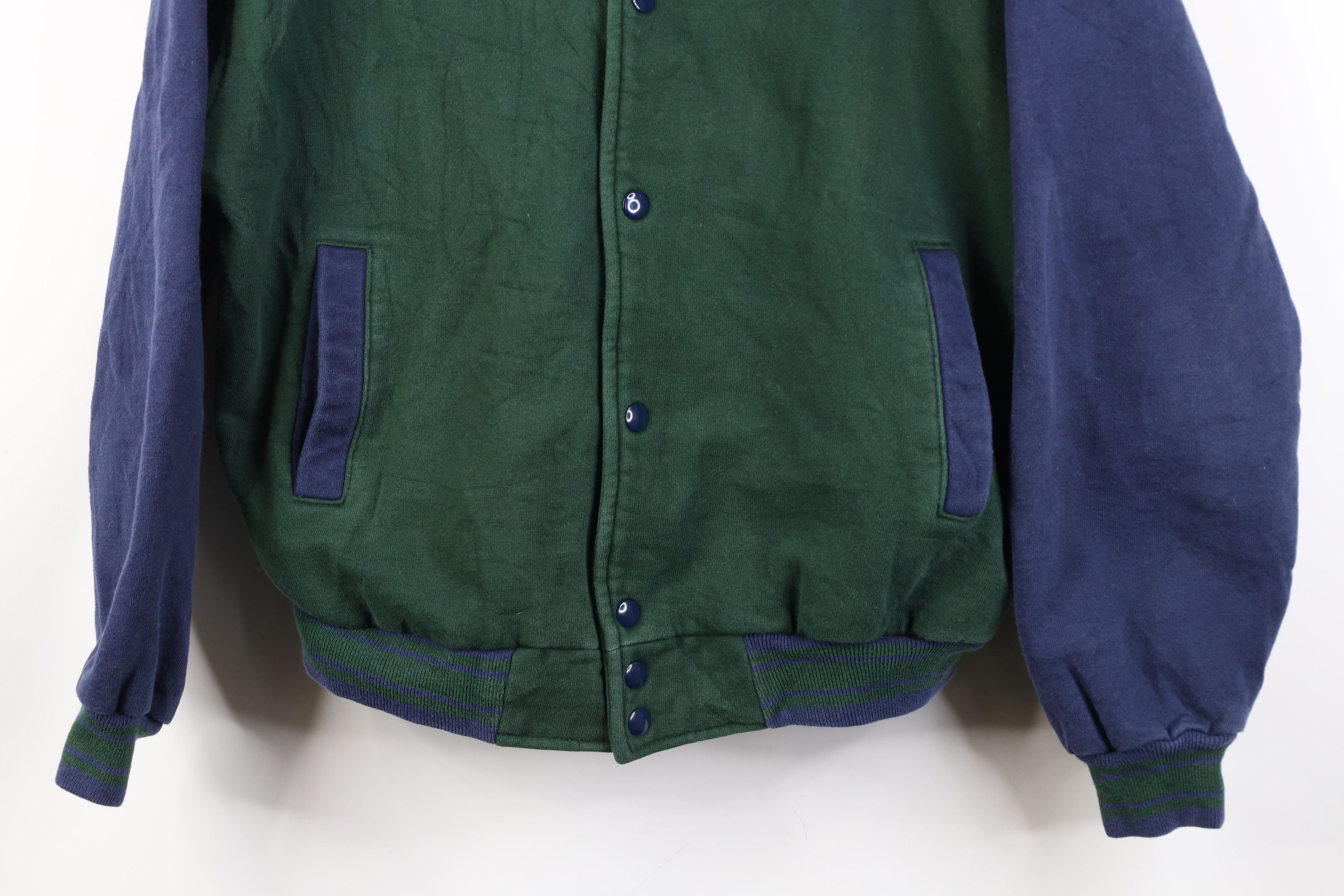 Vintage Vintage 90s Streetwear Block Lined Sweatshirt Bomber Jacket Size US L / EU 52-54 / 3 - 3 Thumbnail