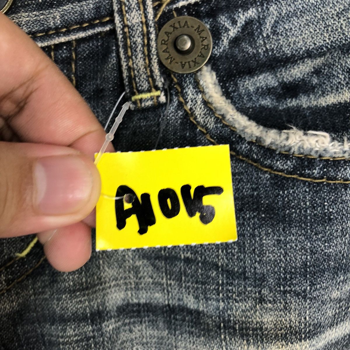 Japanese Brand Maraxia Black Distressed Denim Pants #A1015 Size 27" / US 4 / IT 40 - 11 Thumbnail