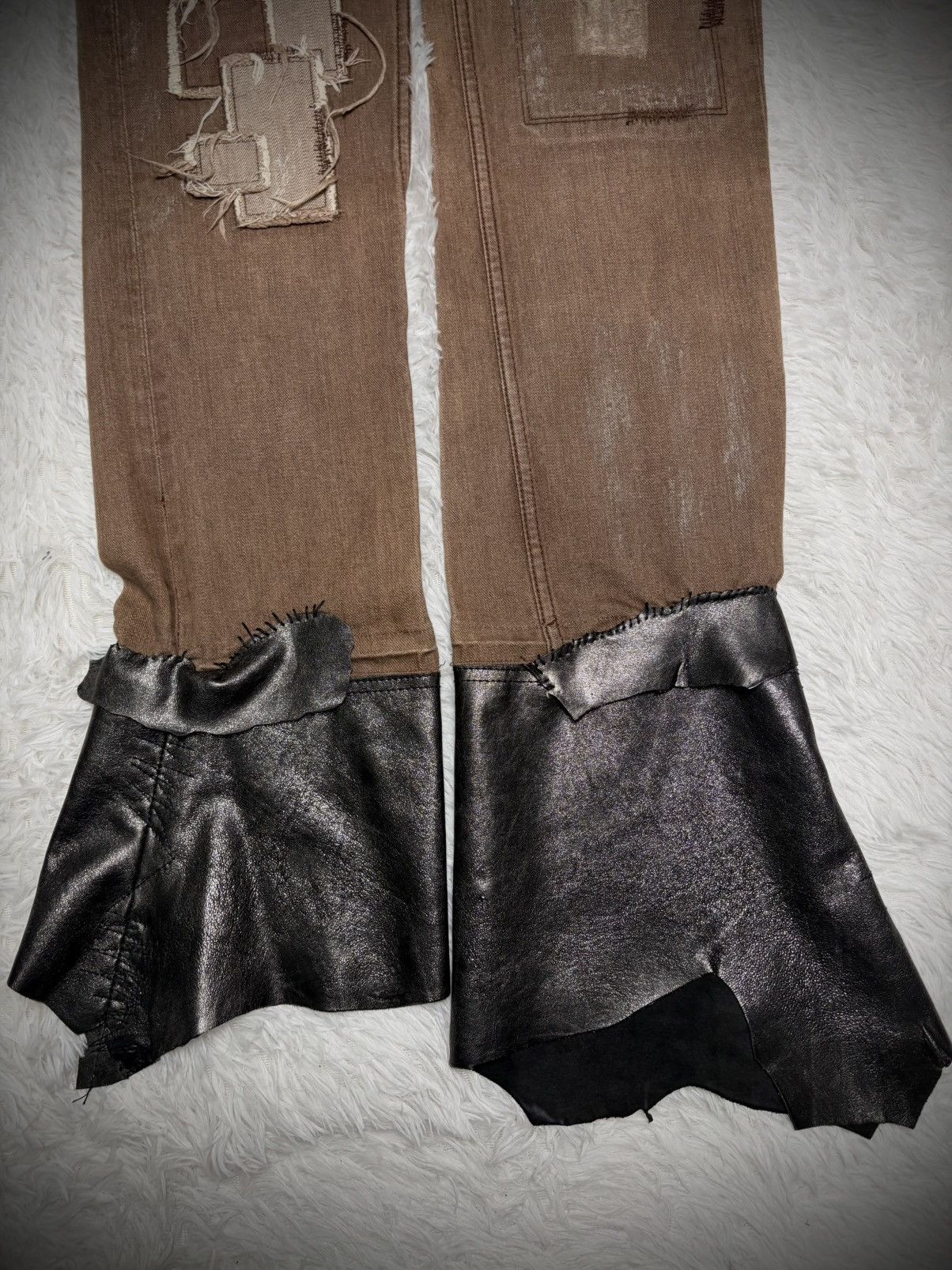 If Six Was Nine asymmetrical reconstructed hybrid flared jeans Size US 32 / EU 48 - 2 Thumbnail