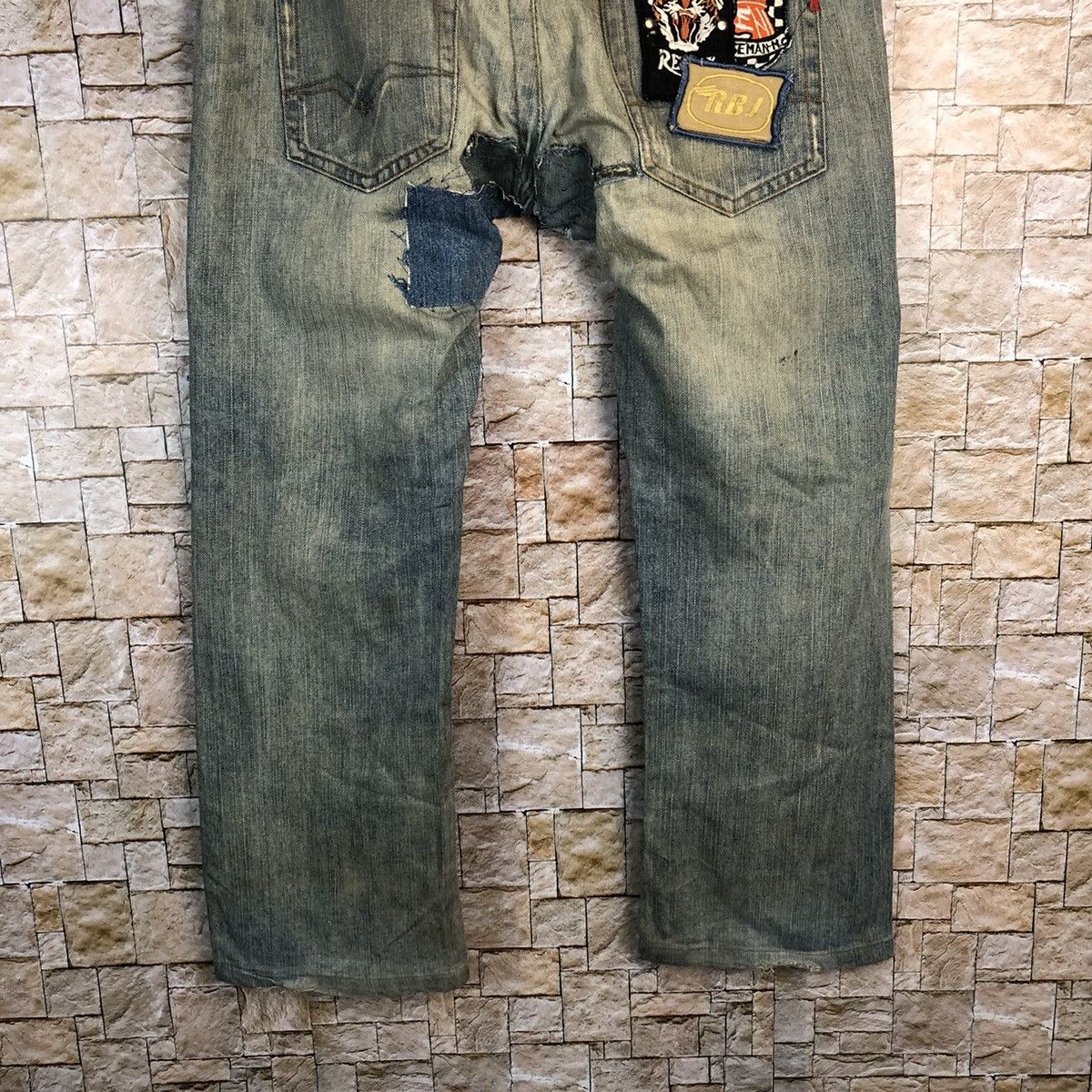 Replay Replay patchwork vintage Blue jeans Denim Pants #A573 Size US 35 - 15 Thumbnail