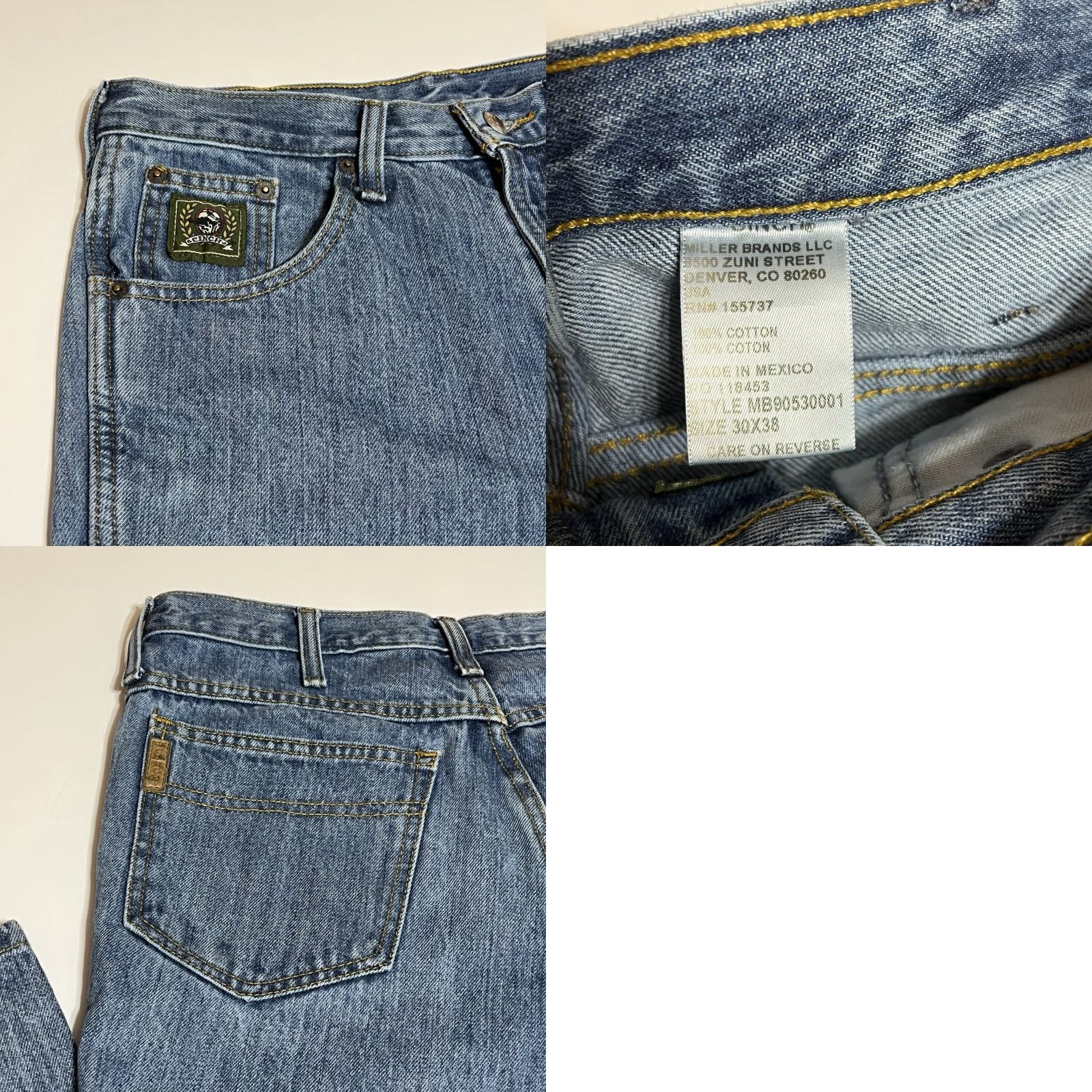 Vintage Cinch Jeans Mens Original Fit 30x38 Blue Denim Western Belt Loops 5-Pocket Medium Wash Slim Straight Vintage: No Mens Size US 30 / EU 46 - 8 Thumbnail
