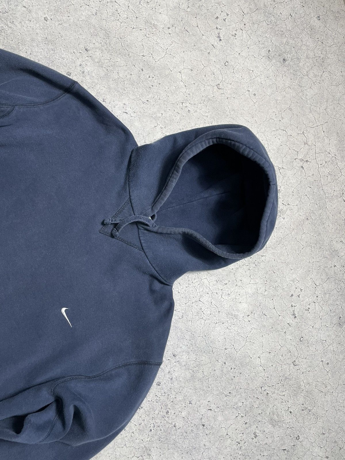 Nike × Vintage Vintage Nike Mini Swoosh Logo Drill Hoodie Y2K Navy Size US L / EU 52-54 / 3 - 5 Thumbnail