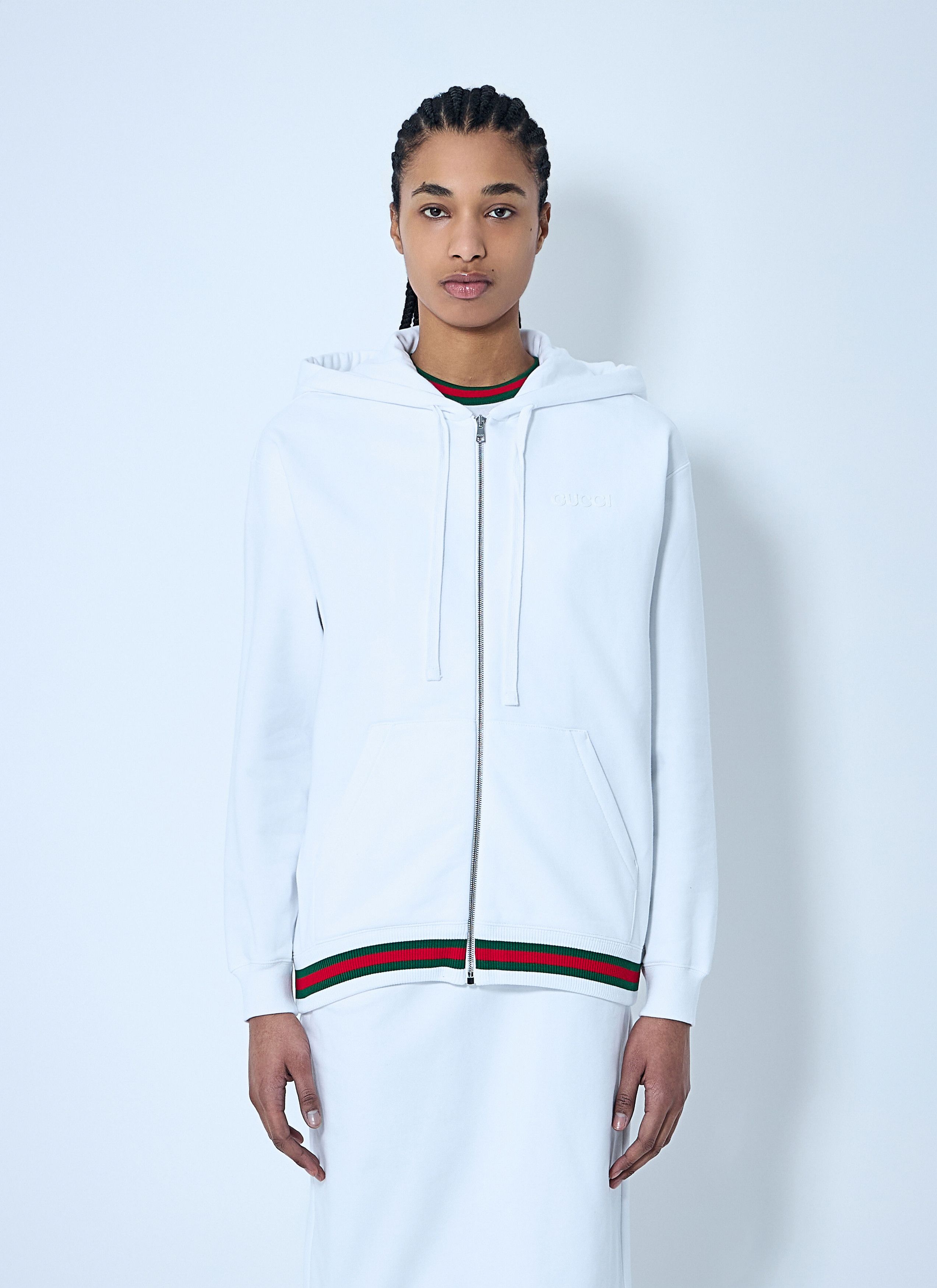 Gucci Web Trim Hooded Sweatshirt Size XS / US 0-2 / IT 36-38 - 1 Thumbnail