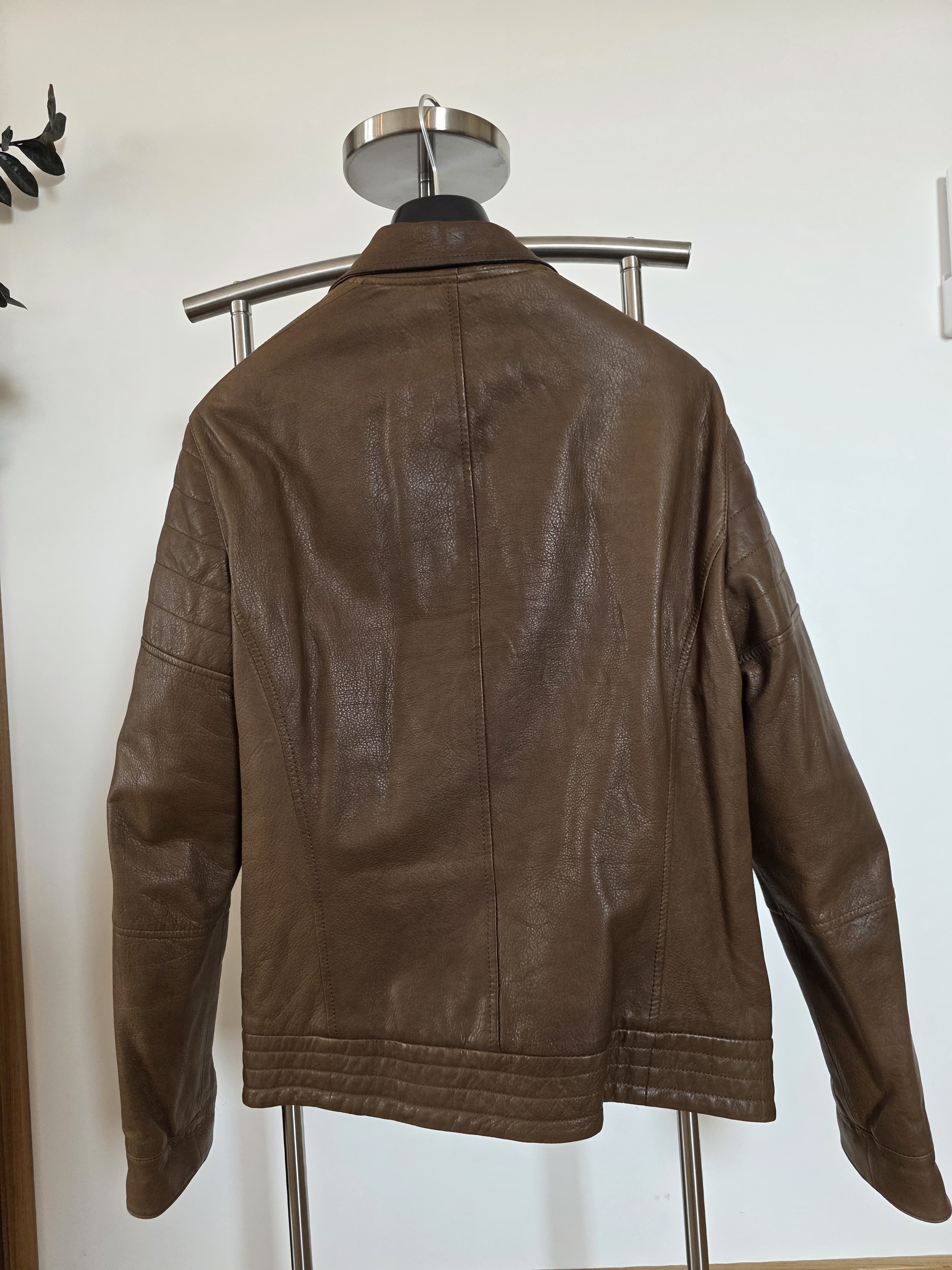 Brunello Cucinelli Brunello Cucinelli Brown Leather Biker Jacket Made in Italy Size US M / EU 48-50 / 2 - 3 Thumbnail