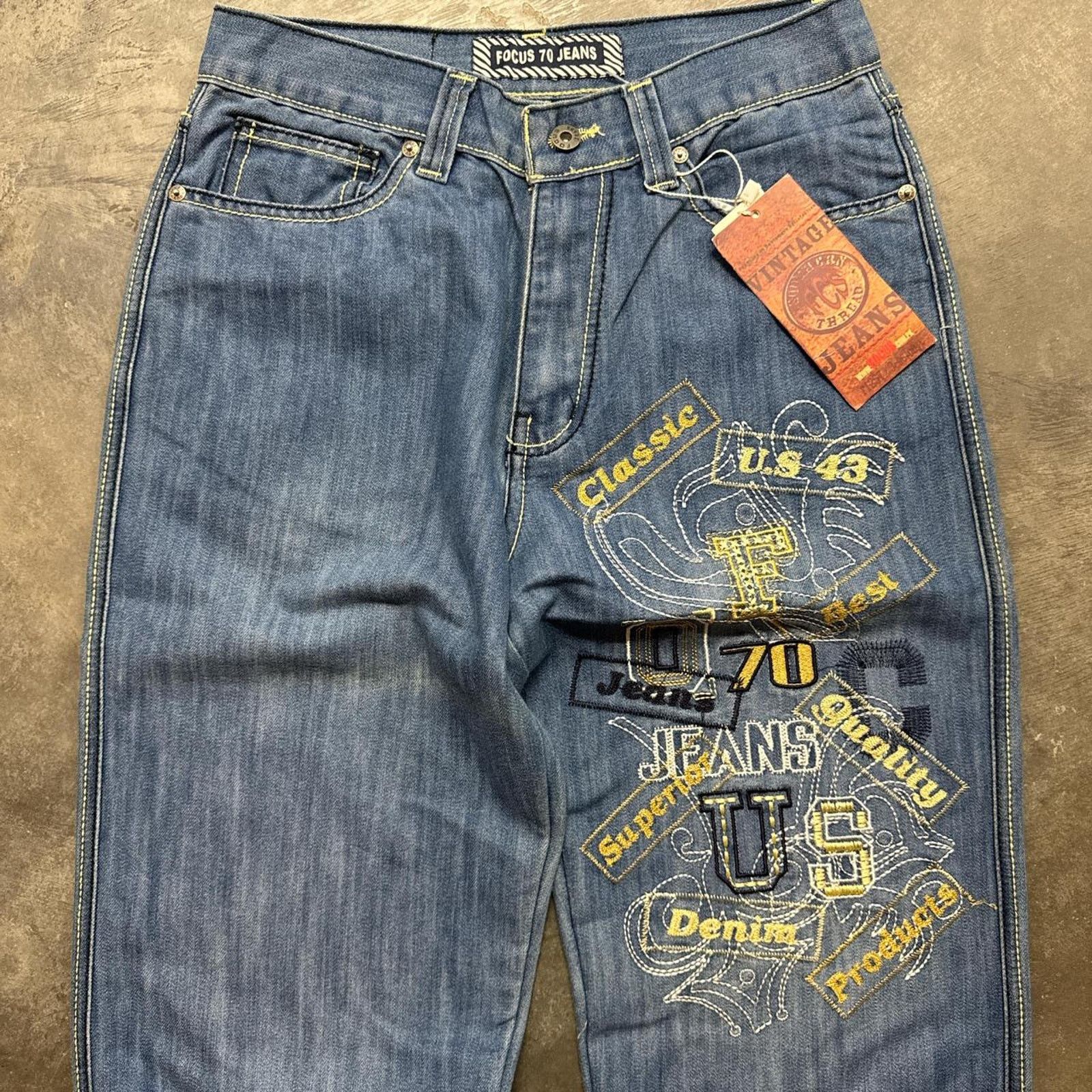 Vintage Vintage Deadstock Focus Embellished Embroidered Denim Jeans Size US 30 / EU 46 - 2 Thumbnail