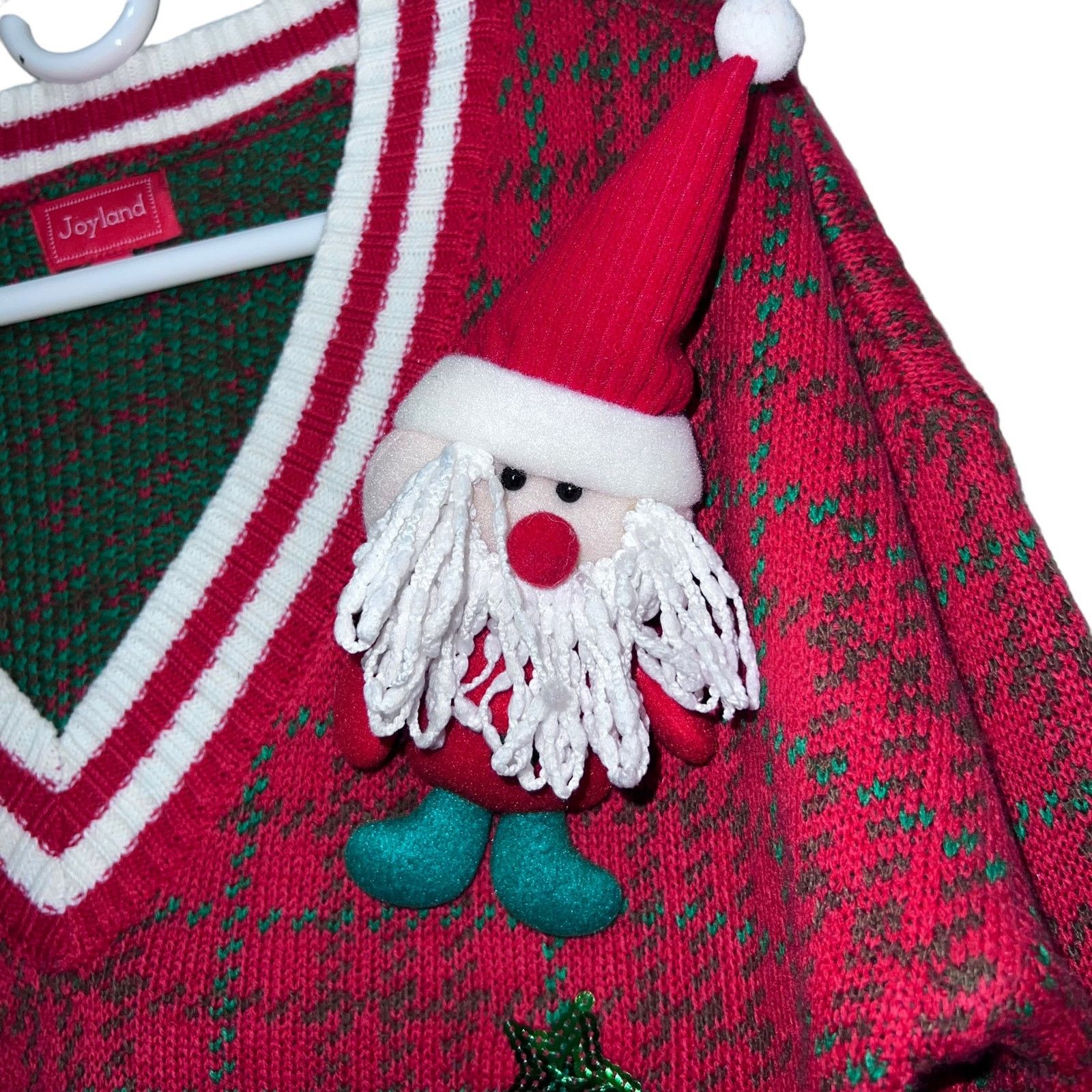 Other Joyland Long Sleeve Varsity Ugly Christmas Sweater Santa LG Size M / US 6-8 / IT 42-44 - 4 Thumbnail