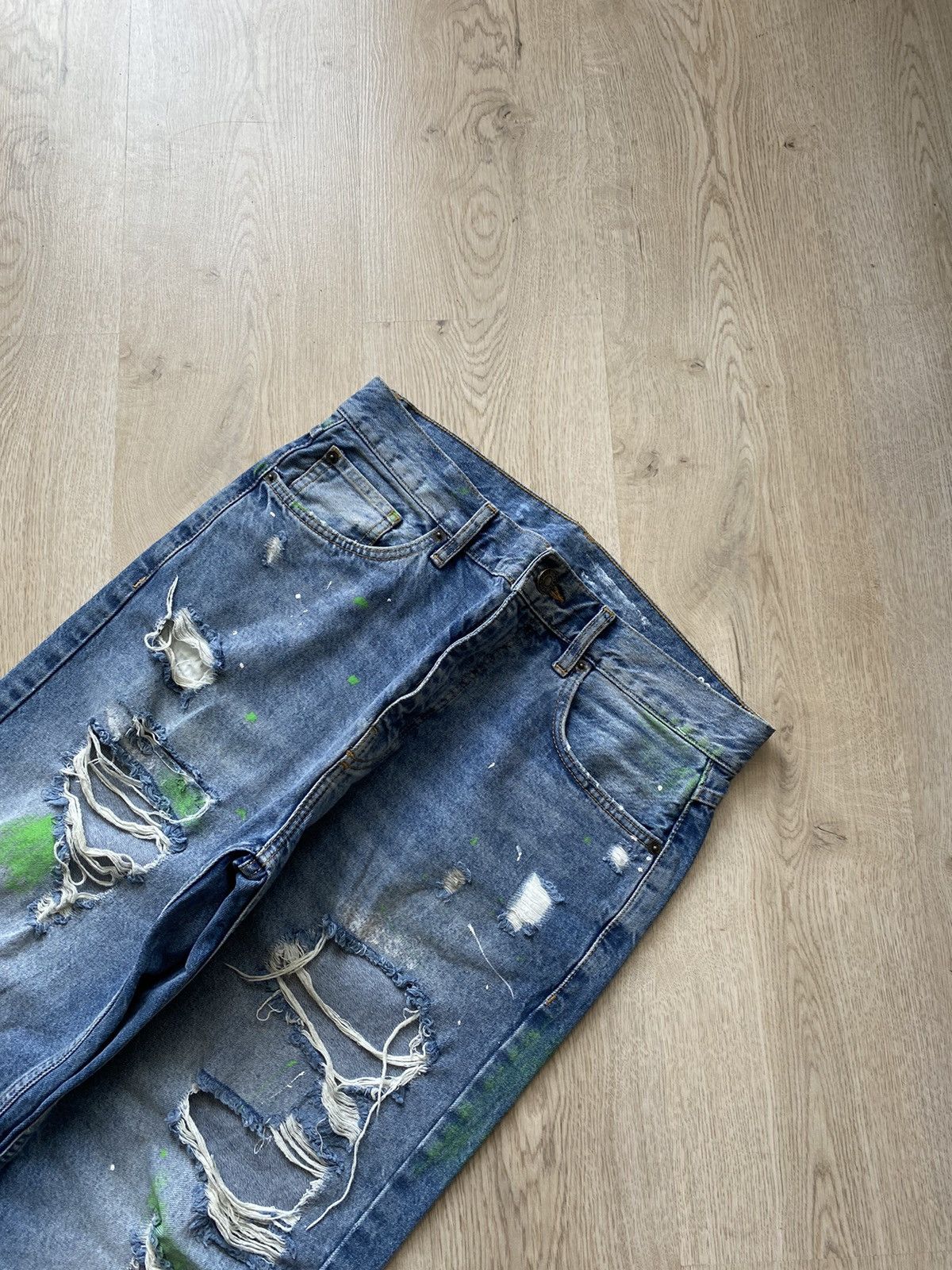 Hysteric Glamour × Le Grande Bleu (L.G.B.) × Vintage Vintage Distressed Jeans Patchwork Faded Japanese Rare Y2K Size US 32 / EU 48 - 4 Thumbnail