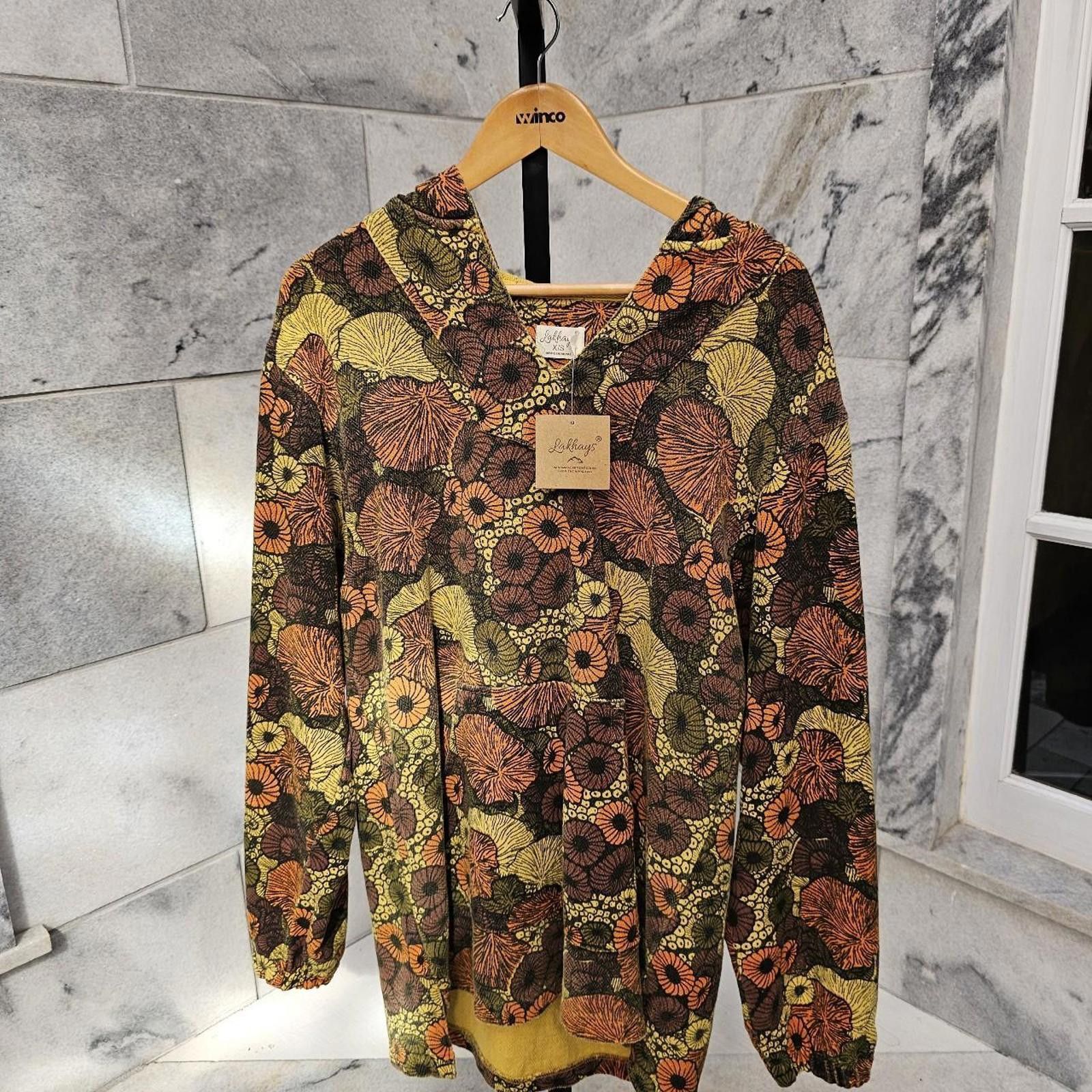 Other Men's Brown, Yellow, Orange Floral Mushroom Hoodie Oversized Size US S / EU 44-46 / 1 - 1 Thumbnail