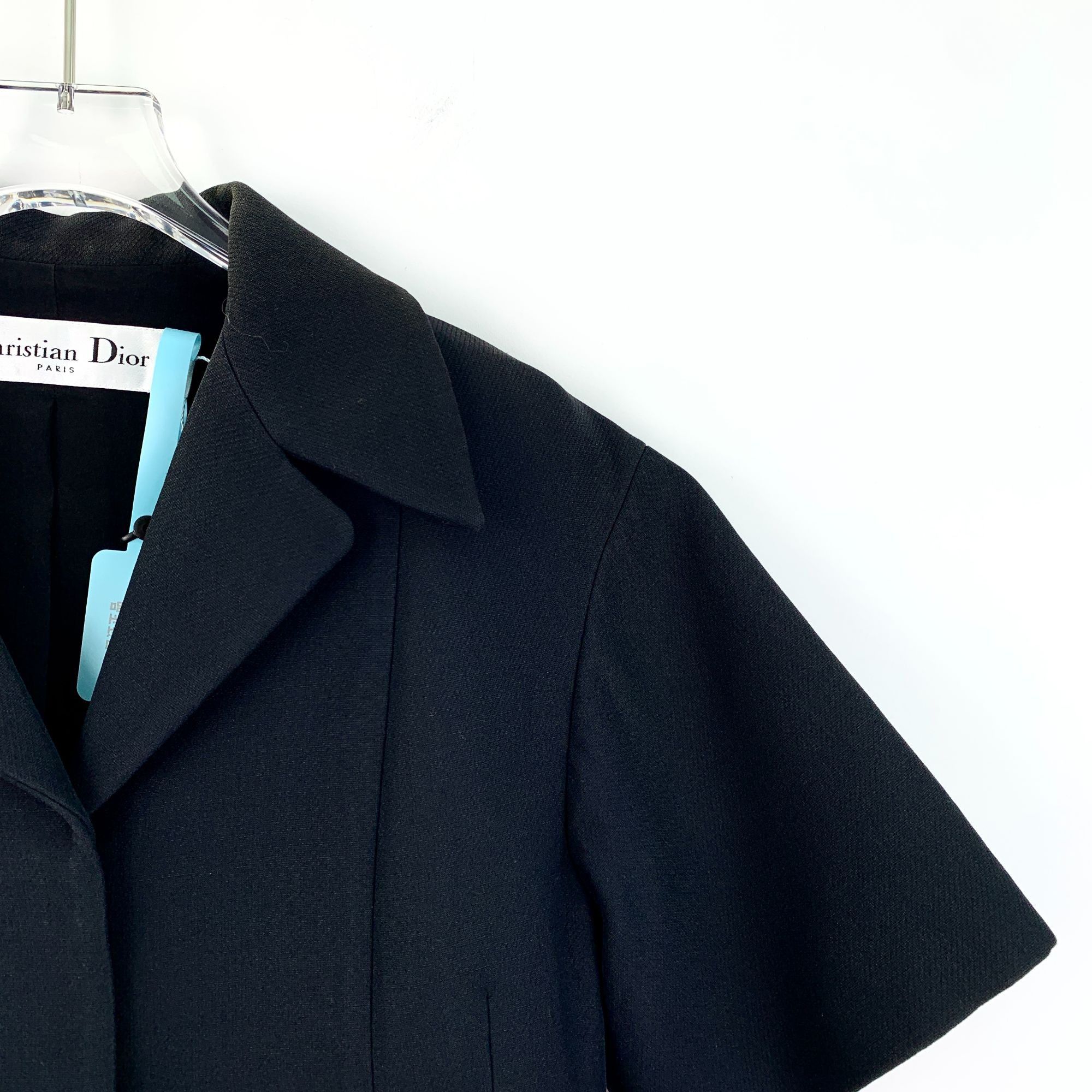 Dior Christian Dior Black Cropped Wool Short-Sleeve Blazer (Size Size XXS / US 00 / IT 34 - 8 Thumbnail